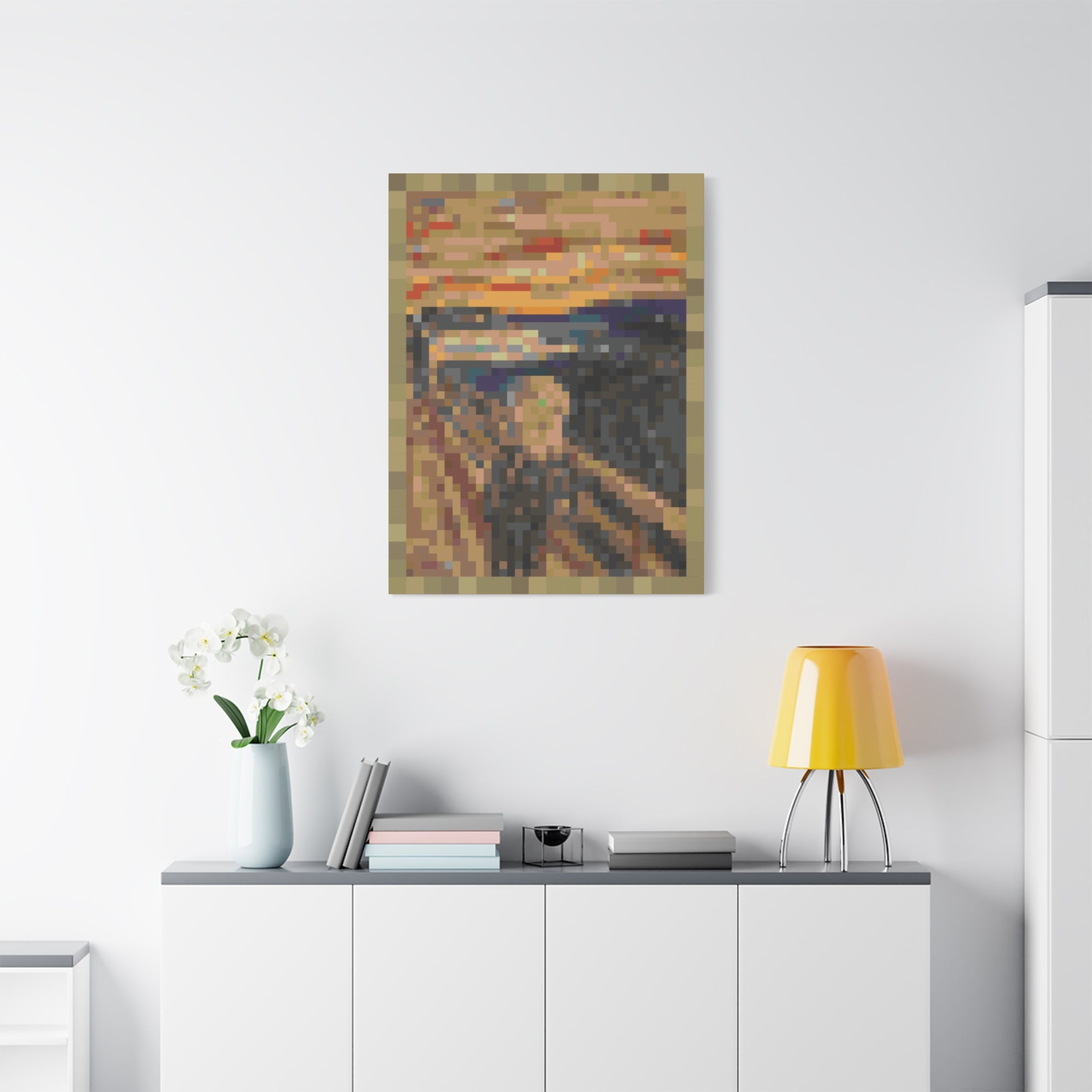 The Scream Pixel-Style Matte Canvas Print
