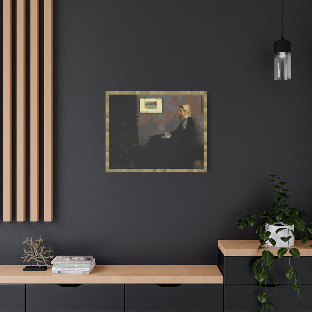 Whistler's Mother Pixel-Style Matte Canvas Print