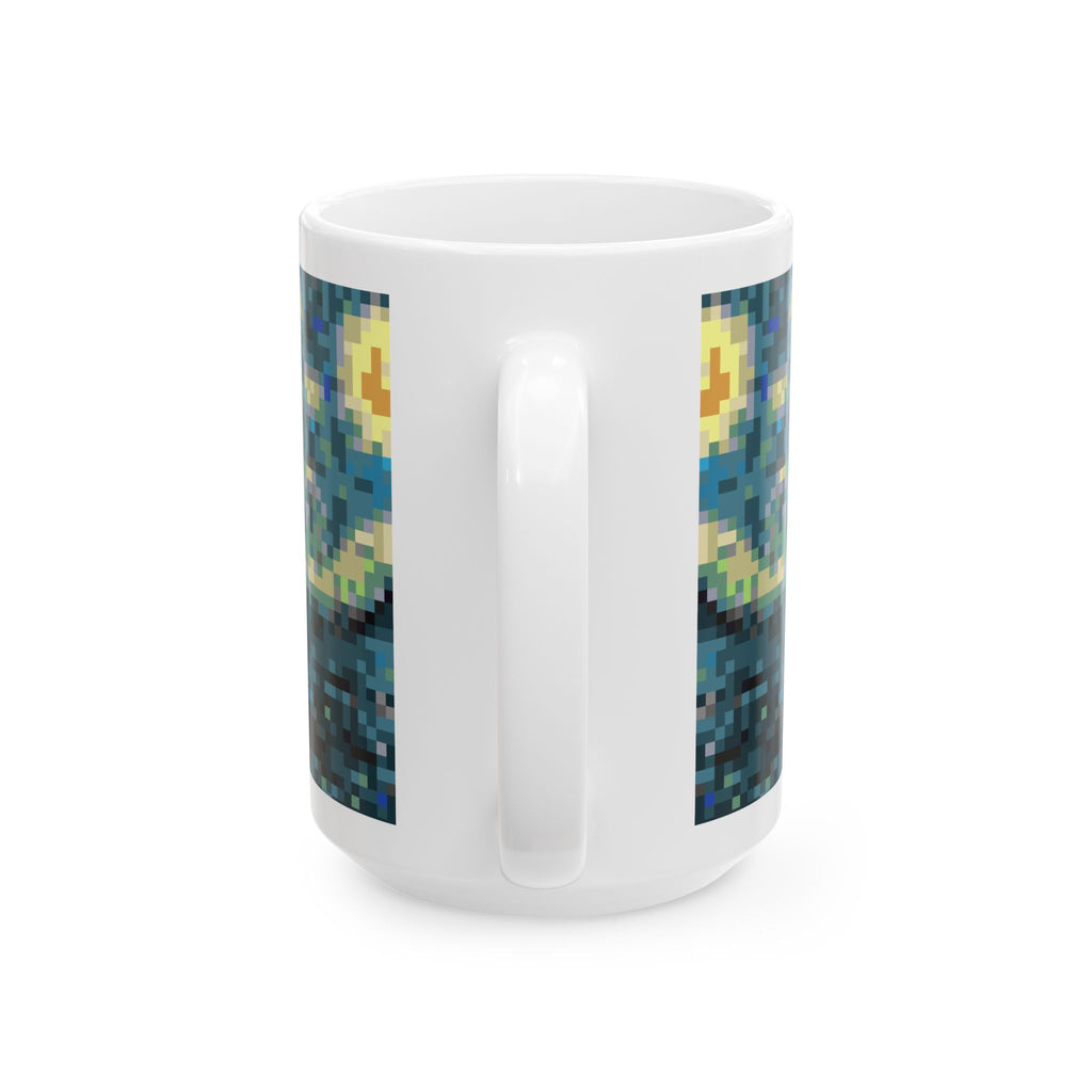 Starry Night Pixel-Style Ceramic Mug (11oz/15oz)