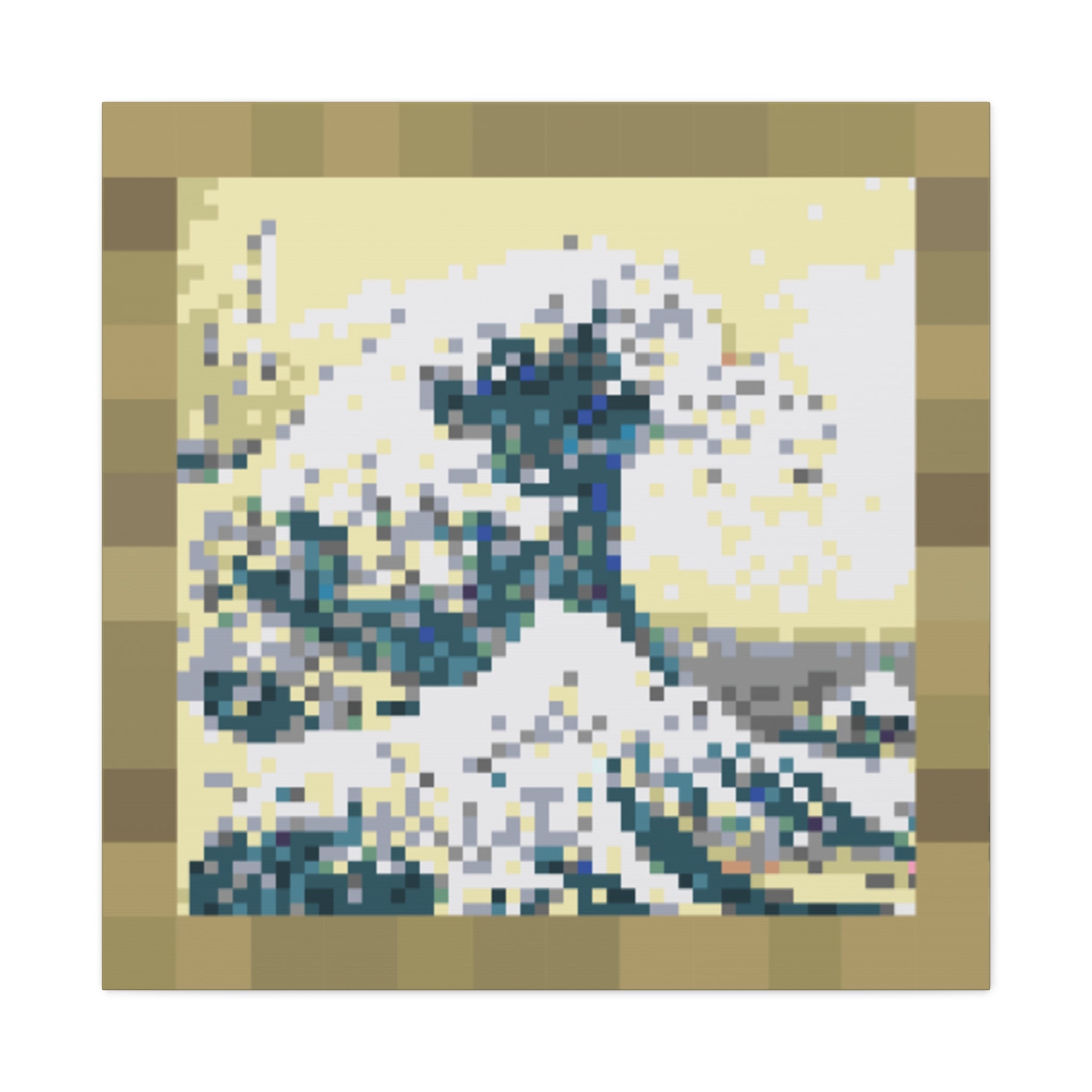 The Great Wave Pixel-Style Matte Canvas Print