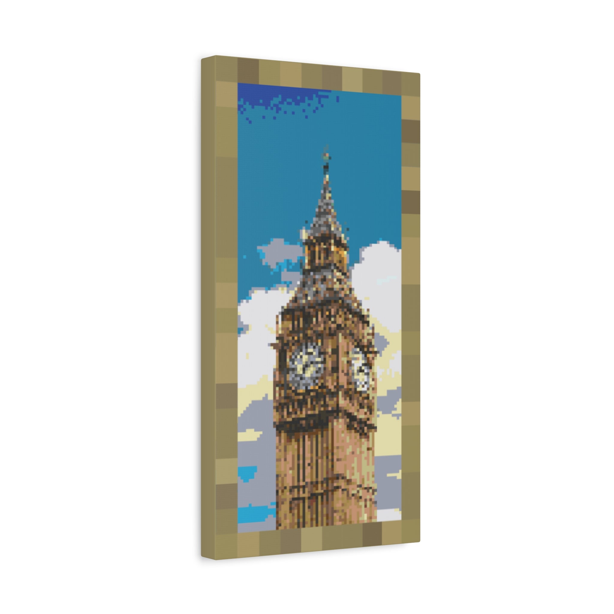 Big Ben Pixel-Style Matte Canvas Print