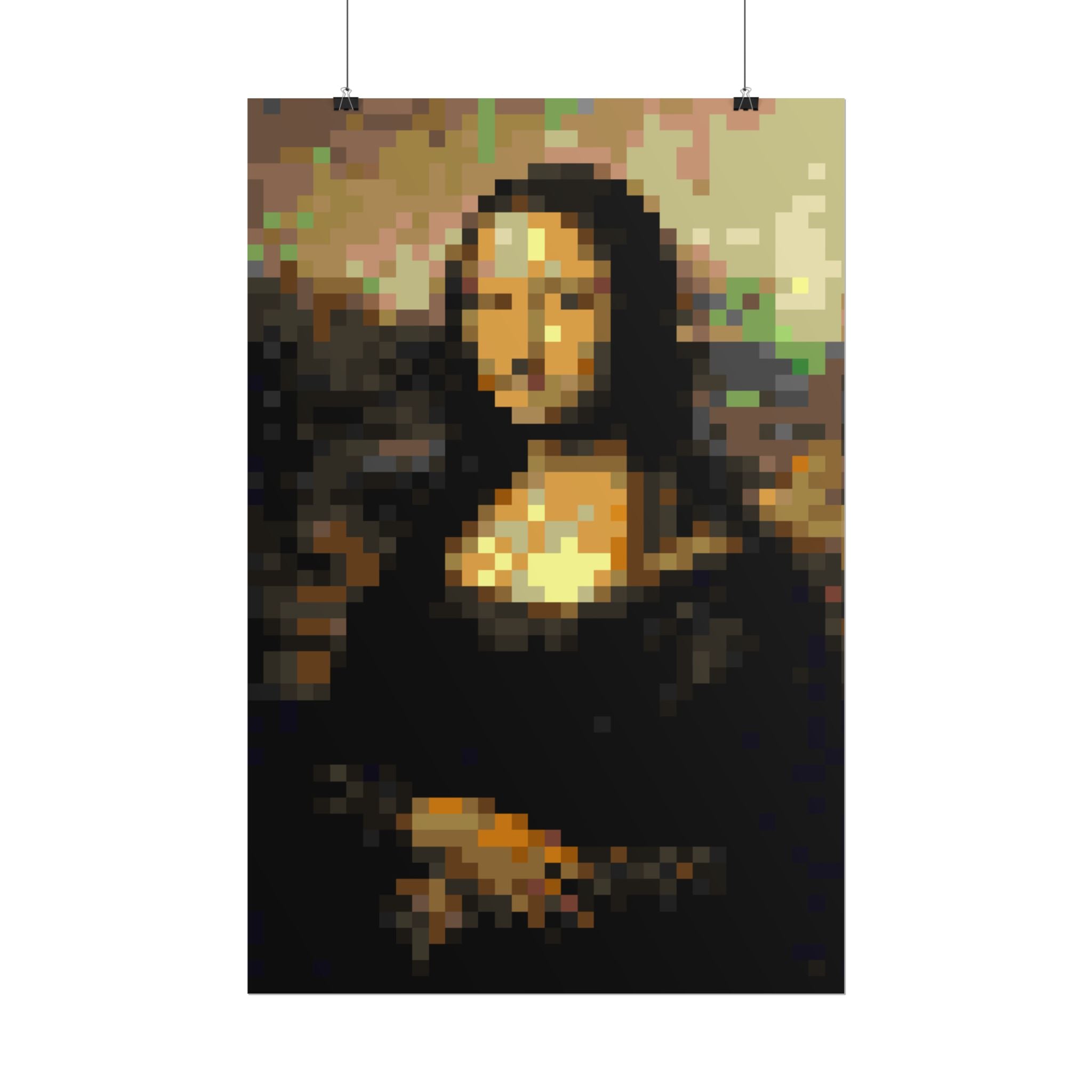 Mona Lisa Pixel-Style Rolled Art Print