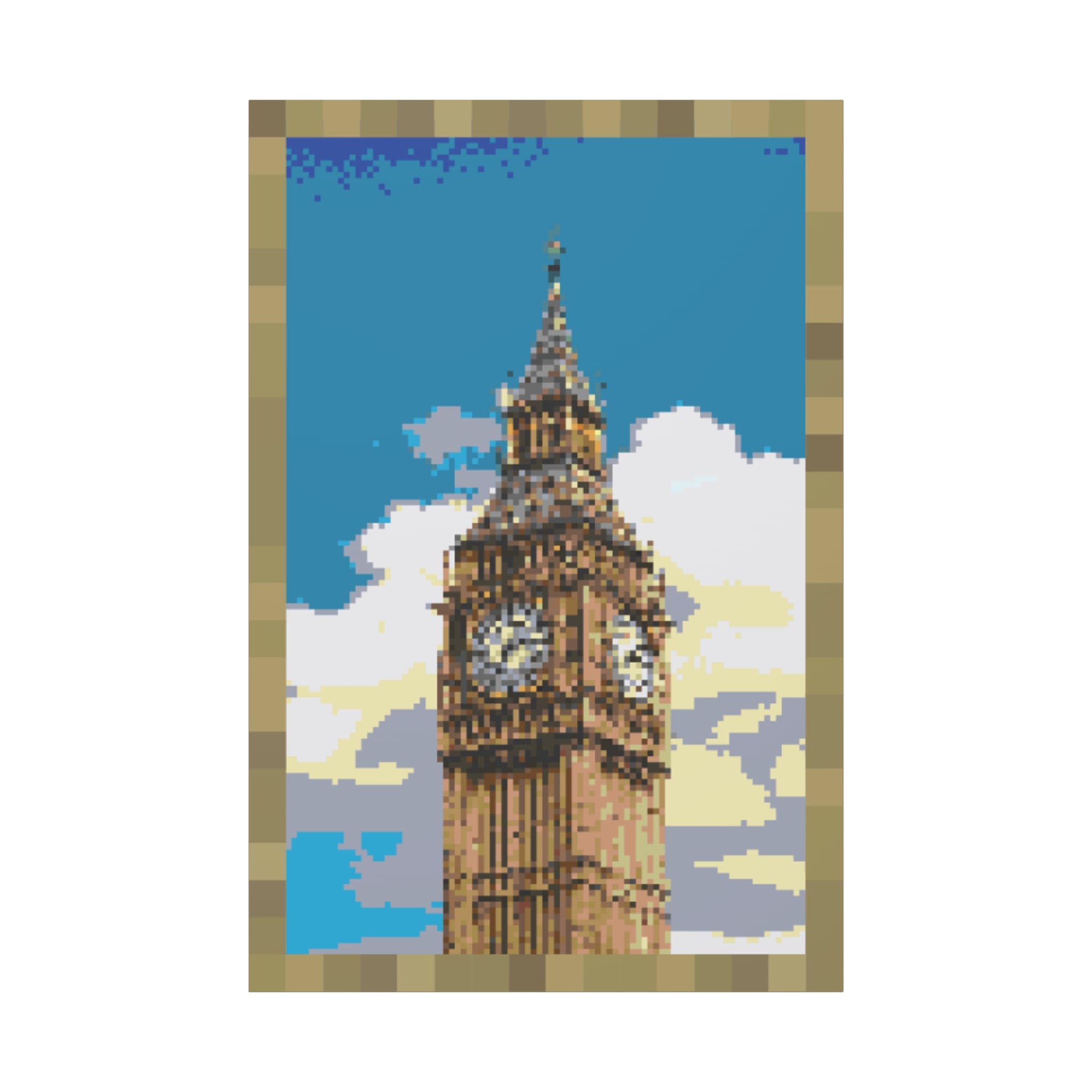Big Ben Pixel-Style Matte Canvas Print