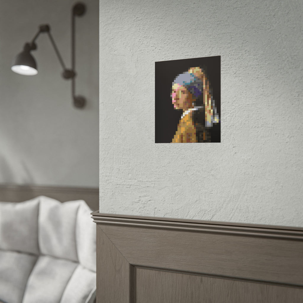 Girl with a Pearl Earring Pixel-Style Rolled Art Print