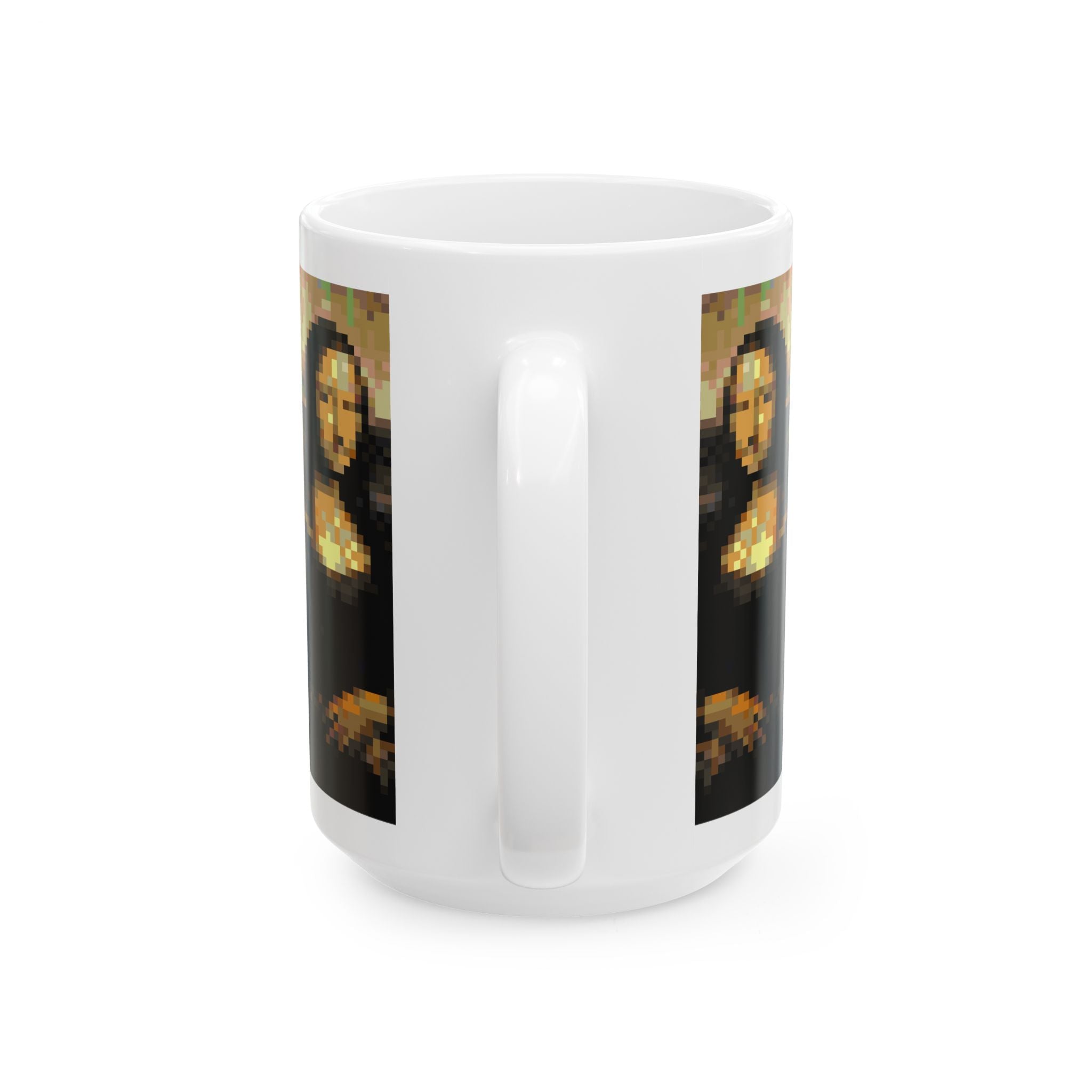 Mona Lisa Pixel-Style Ceramic Mug (11oz/15oz)