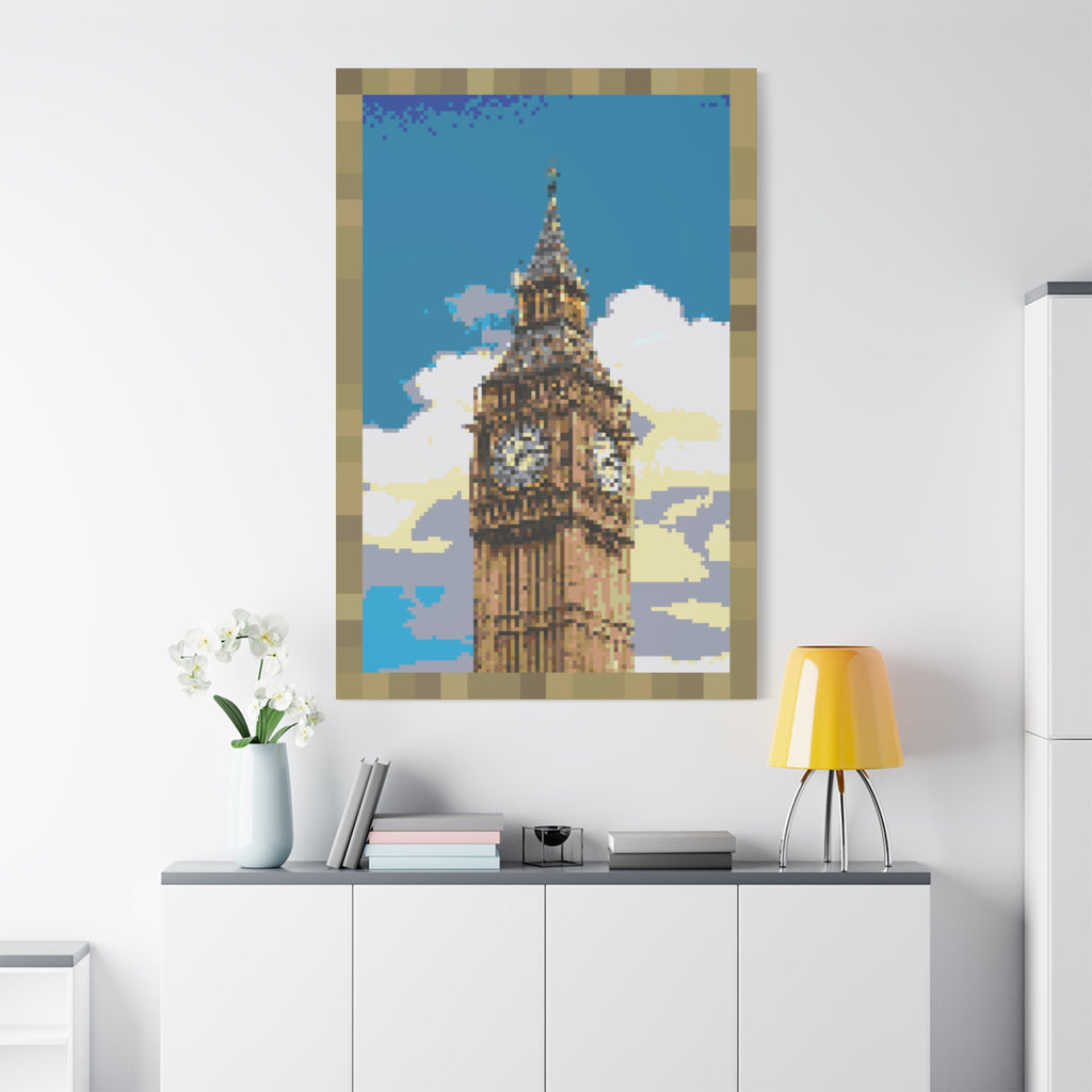 Big Ben Pixel-Style Matte Canvas Print