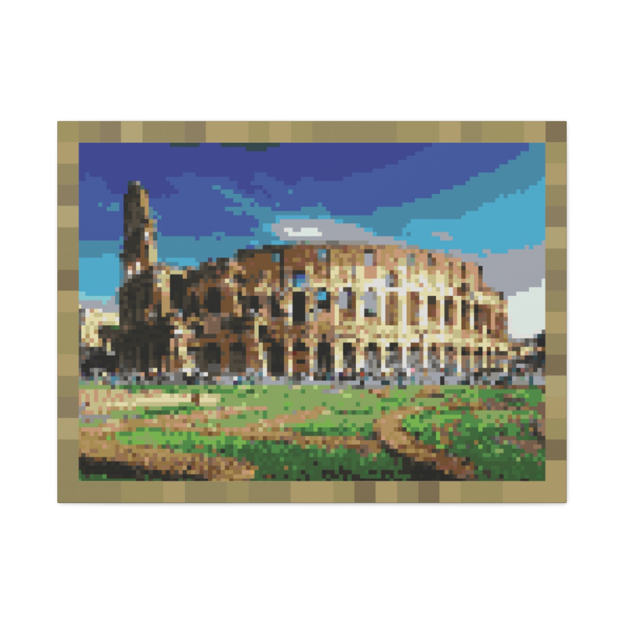 Colosseum Pixel-Style Matte Canvas Print