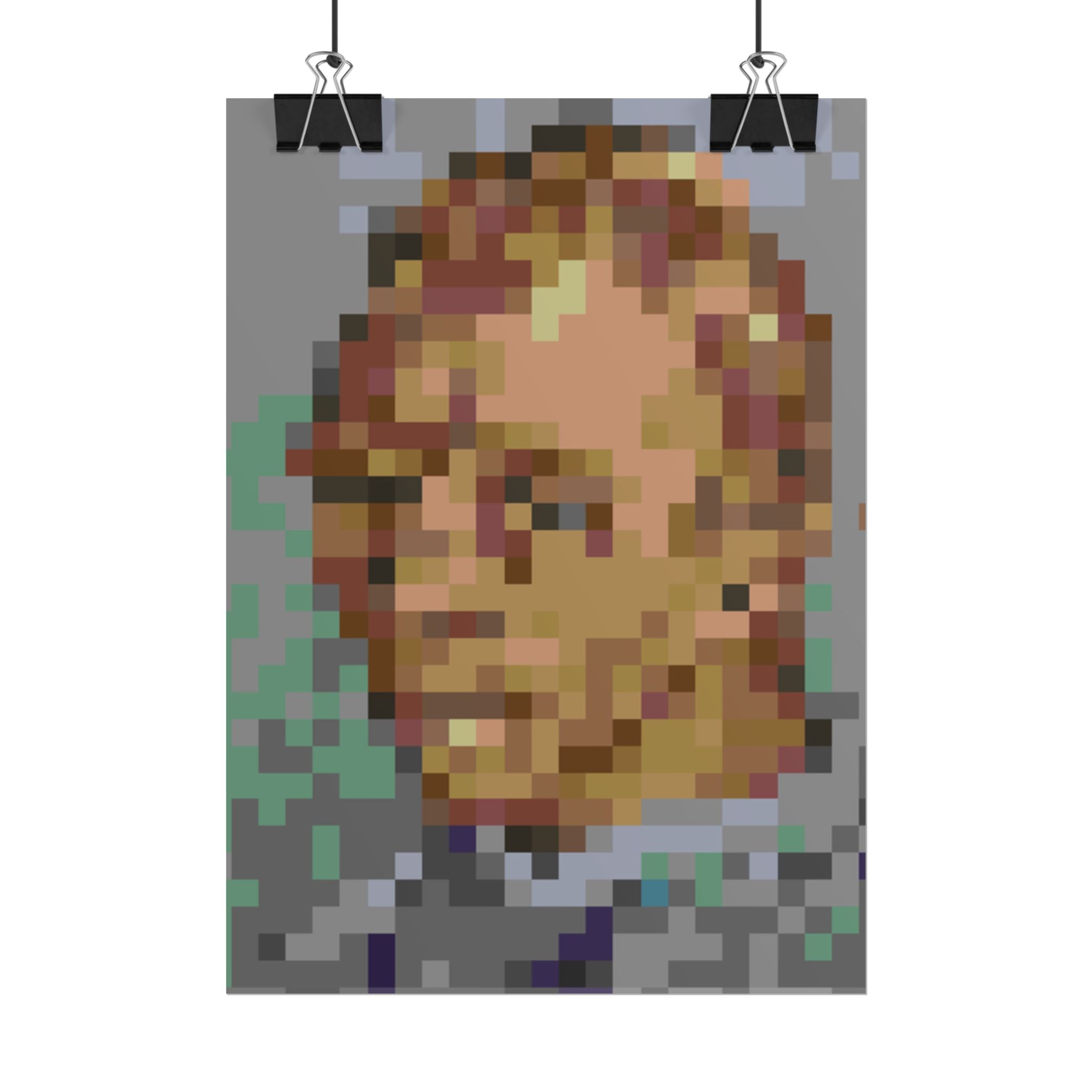 L'artiste Sans Barbe Pixel-Style Rolled Art Print