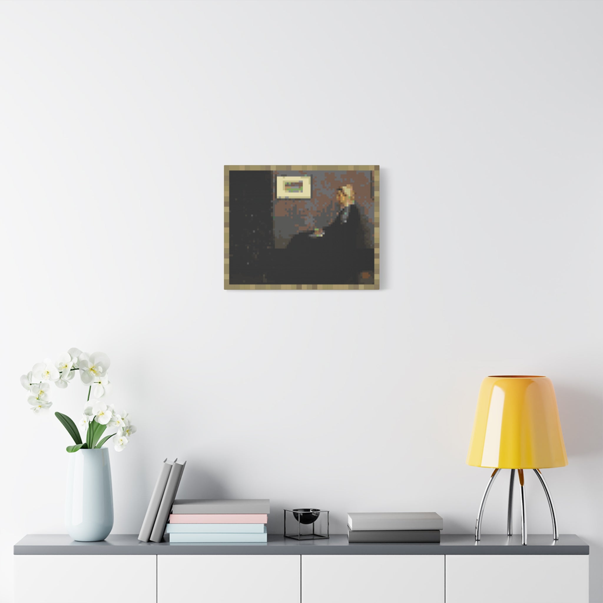 Whistler's Mother Pixel-Style Matte Canvas Print