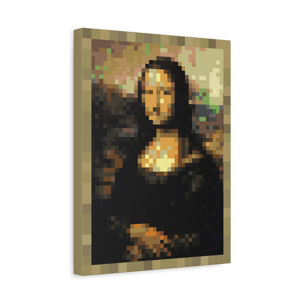 Mona Lisa Pixel-Style Matte Canvas Print