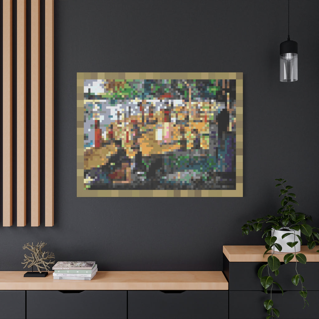 Sunday Afternoon on the Island Pixel-Style Matte Canvas Print