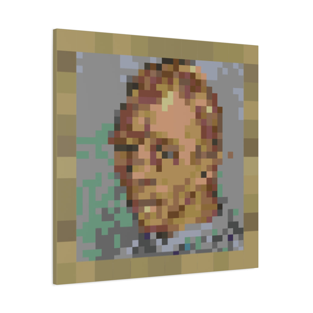 L'artiste Sans Barbe Pixel-Style Matte Canvas Print