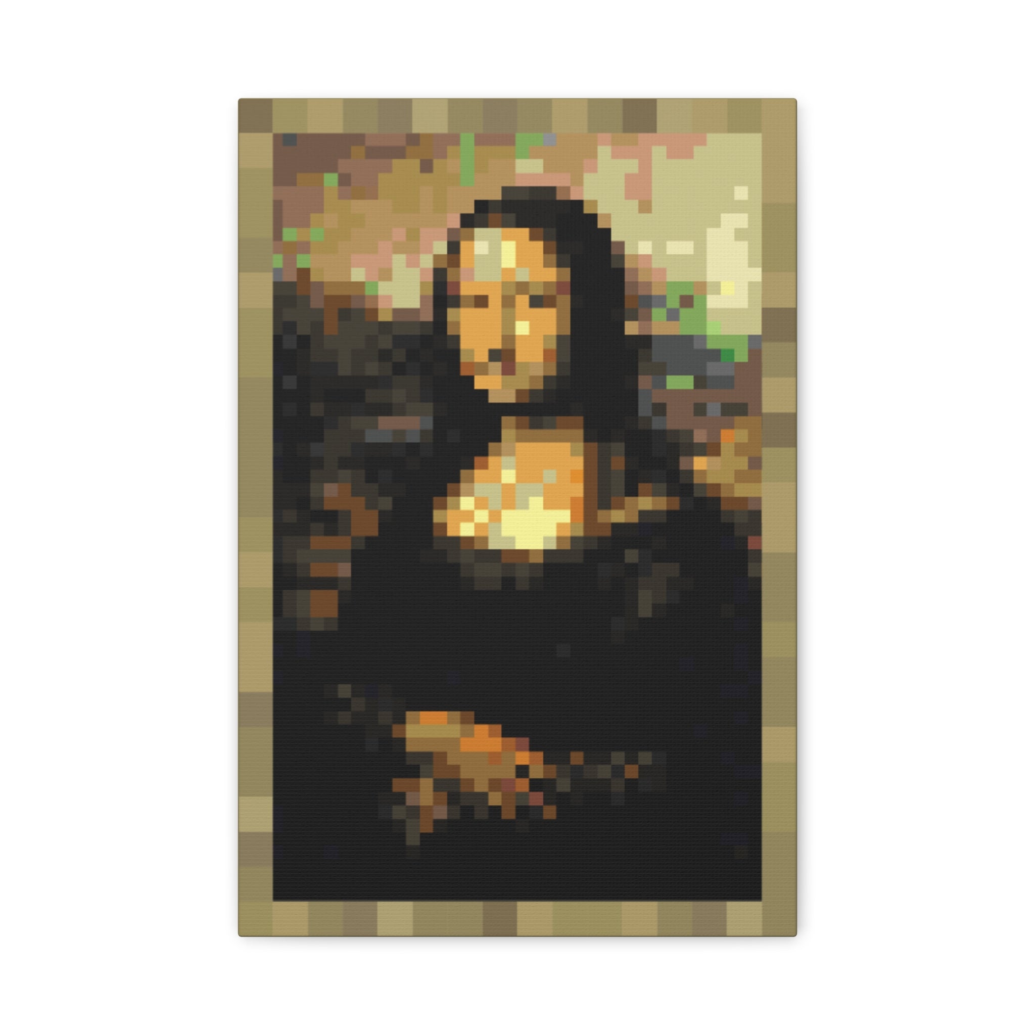 Mona Lisa Pixel-Style Matte Canvas Print