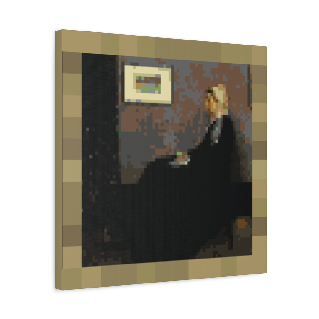 Whistler's Mother Pixel-Style Matte Canvas Print