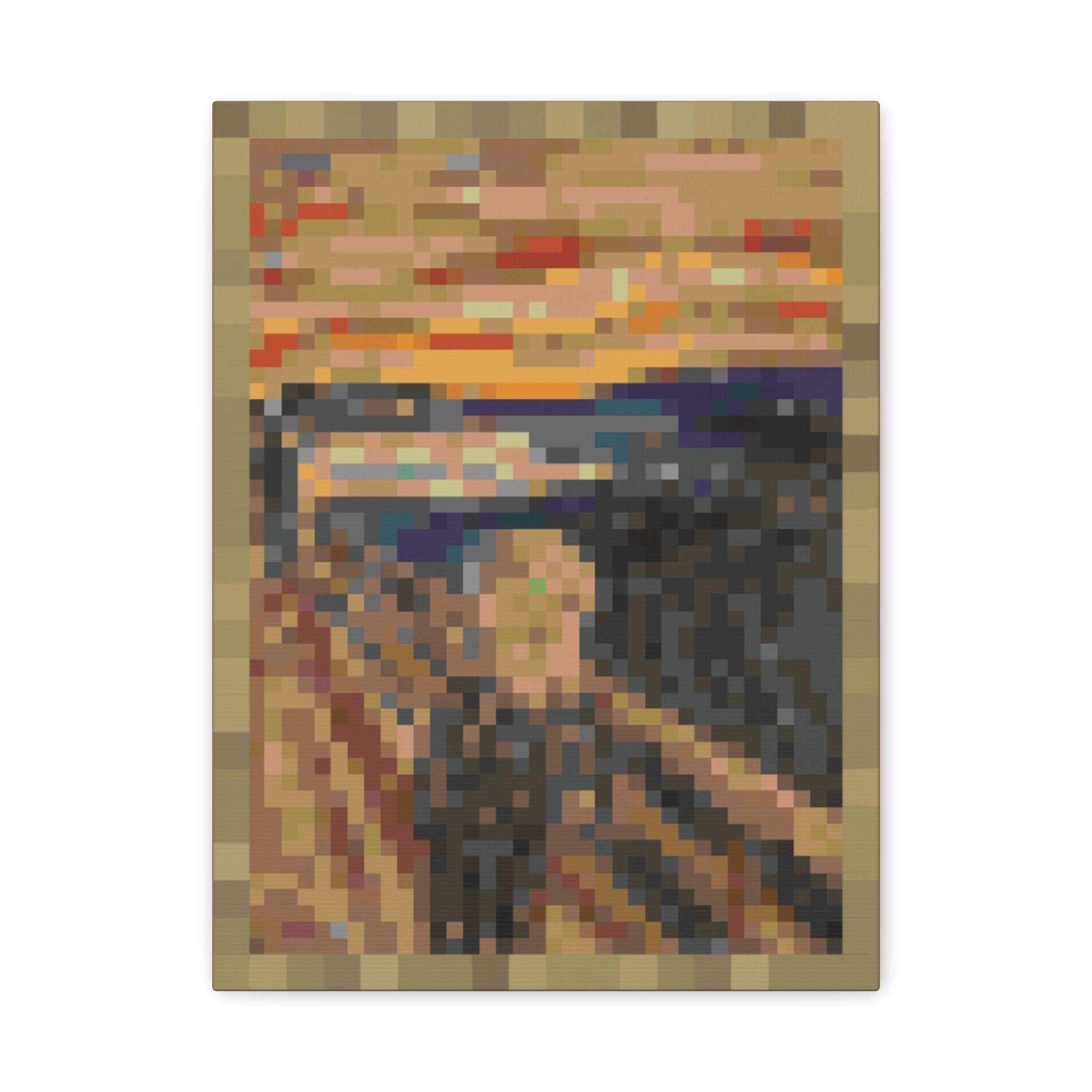 The Scream Pixel-Style Matte Canvas Print