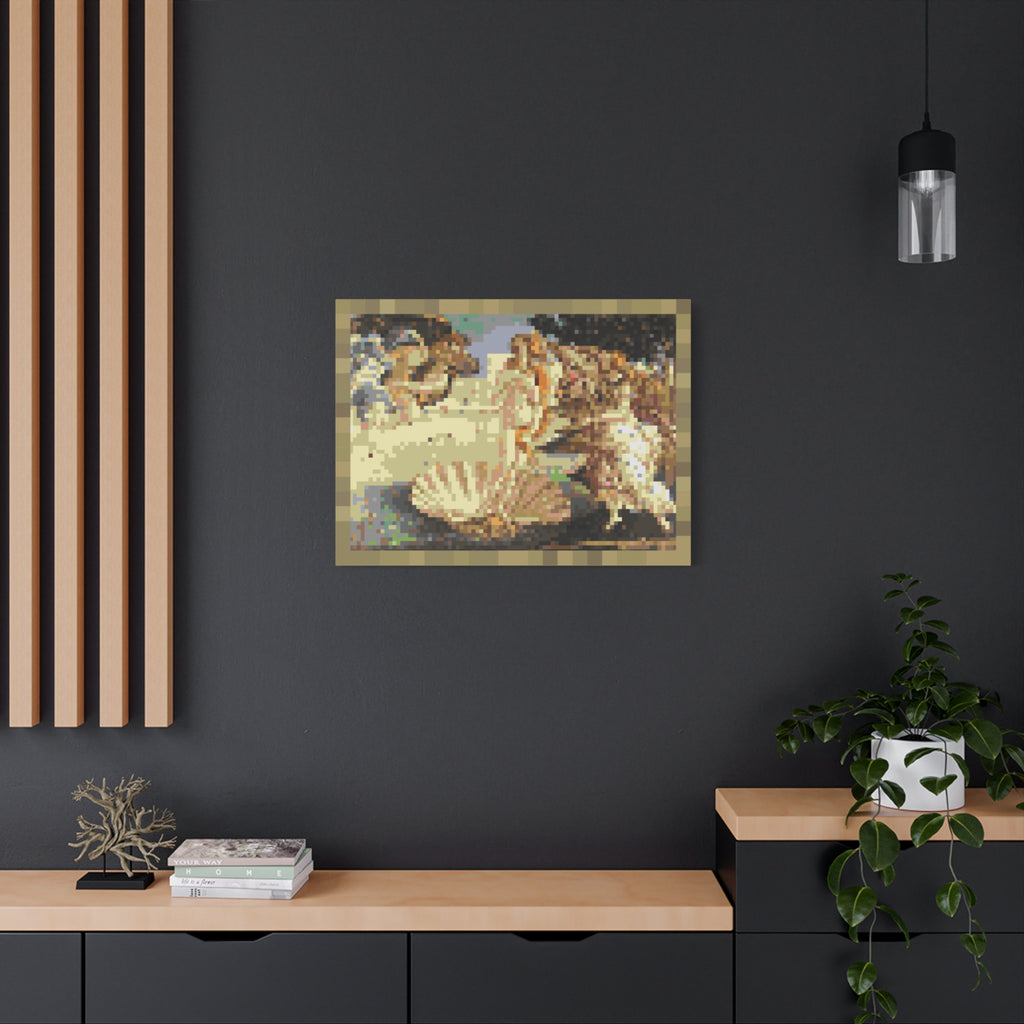 The Birth of Venus Pixel-Style Matte Canvas Print
