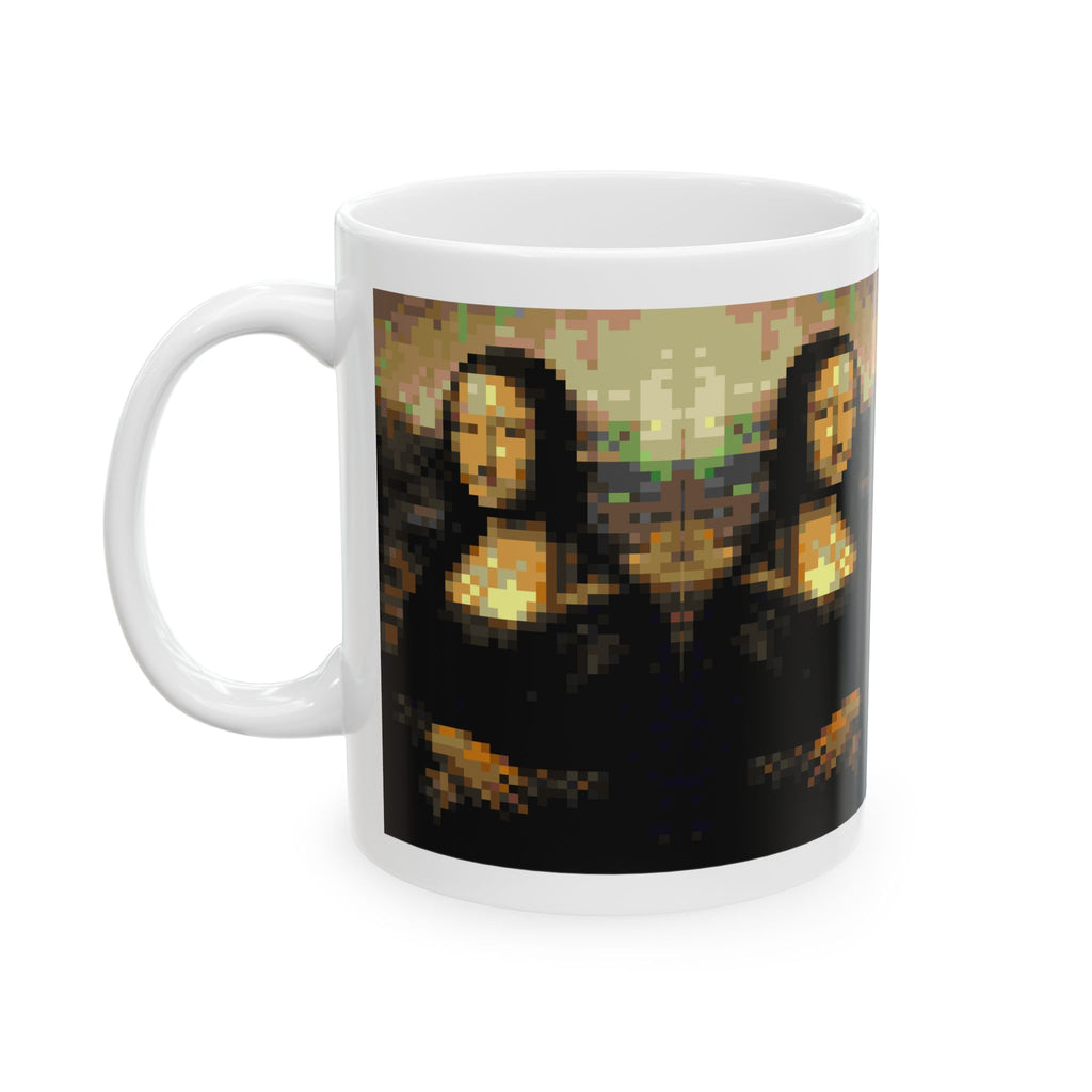 Mona Lisa Pixel-Style Ceramic Mug (11oz/15oz)