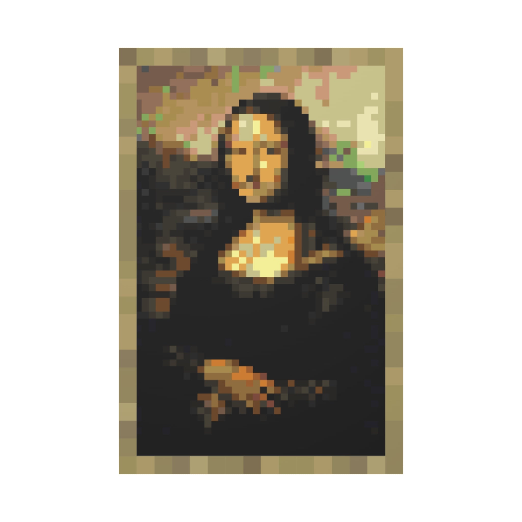 Mona Lisa Pixel-Style Matte Canvas Print