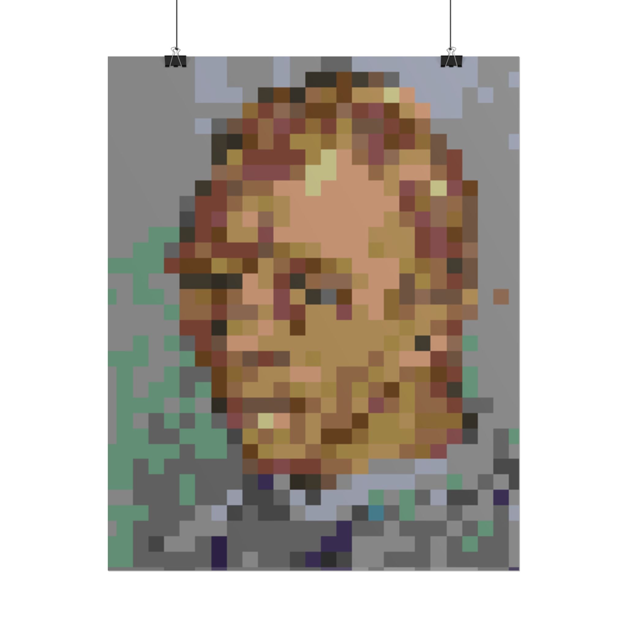 L'artiste Sans Barbe Pixel-Style Rolled Art Print