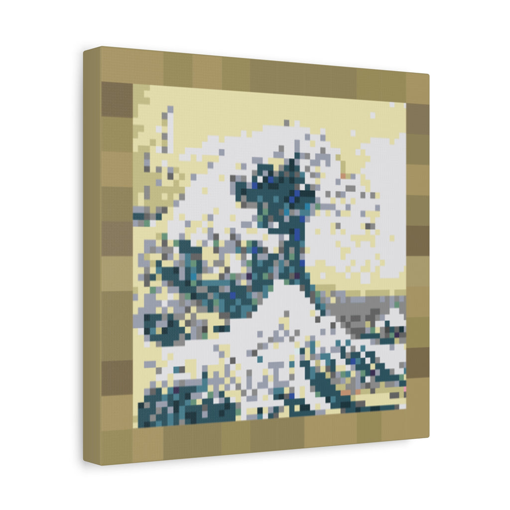 The Great Wave Pixel-Style Matte Canvas Print