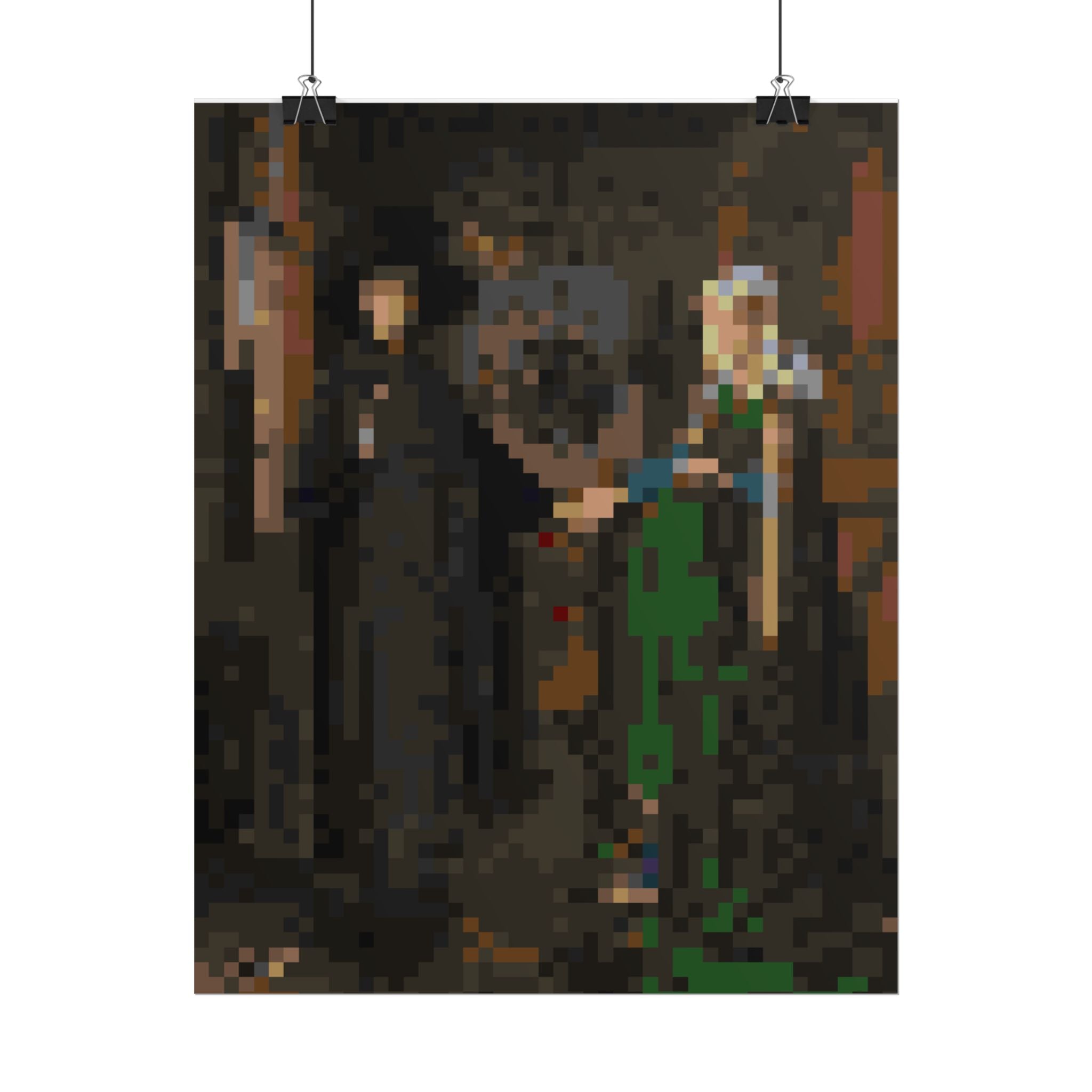 The Arnolfini Portrait Pixel-Style Rolled Art Print