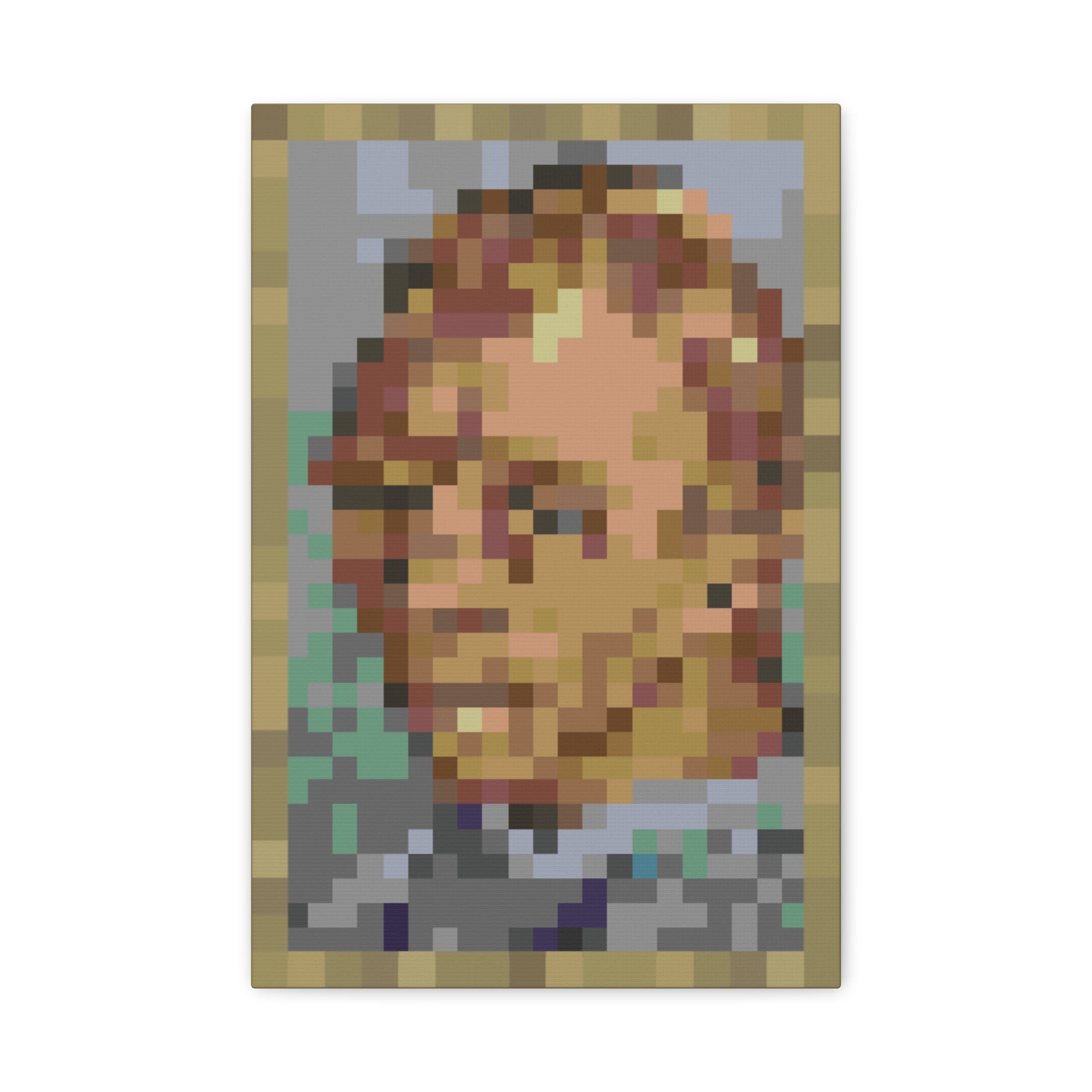 L'artiste Sans Barbe Pixel-Style Matte Canvas Print