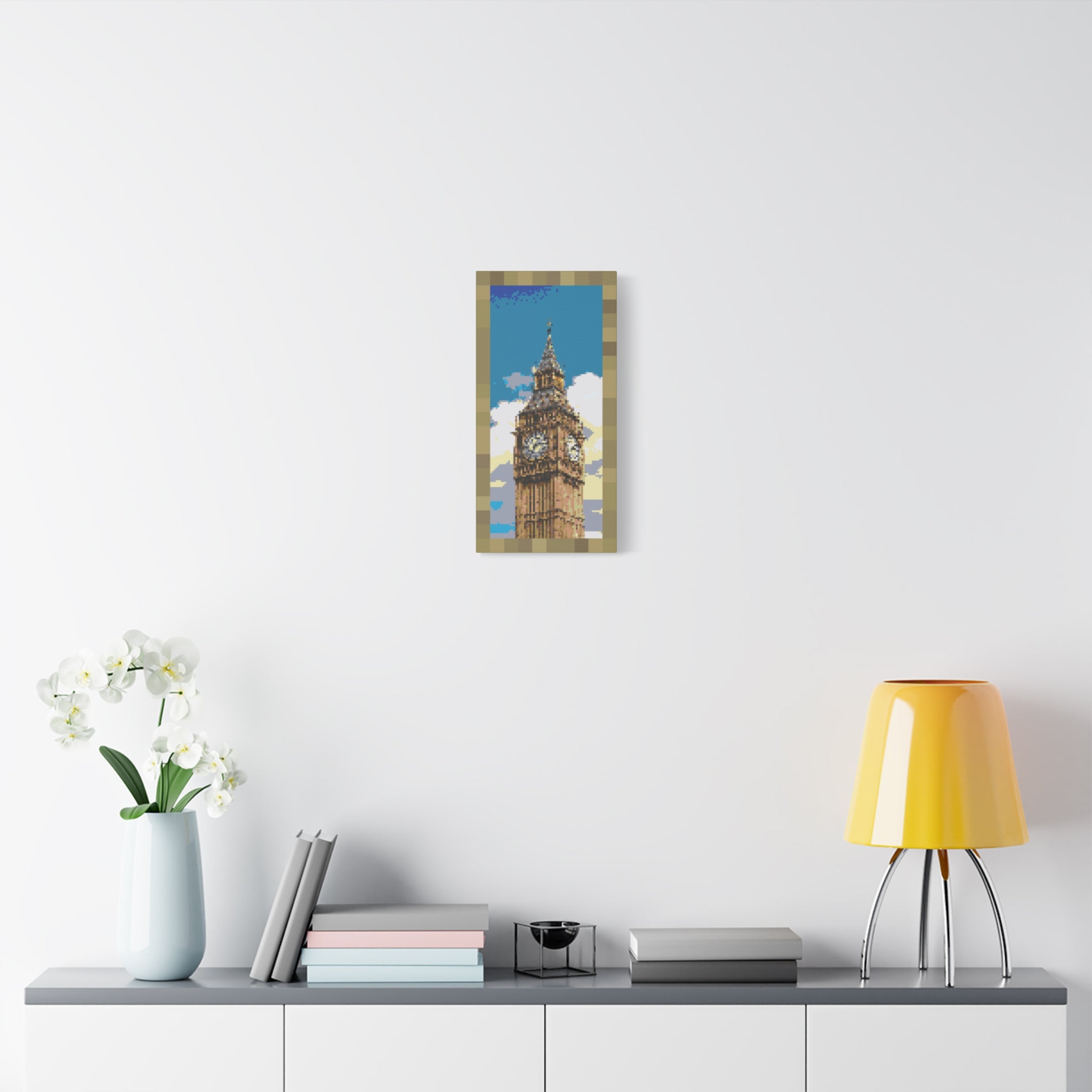 Big Ben Pixel-Style Matte Canvas Print
