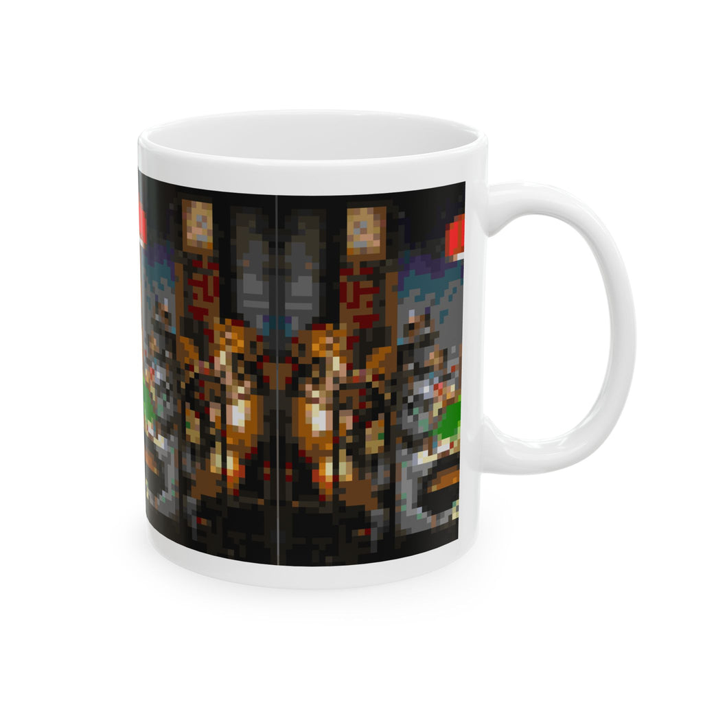 Dogs Playing Poker Pixel-Style Ceramic Mug (11oz/15oz)