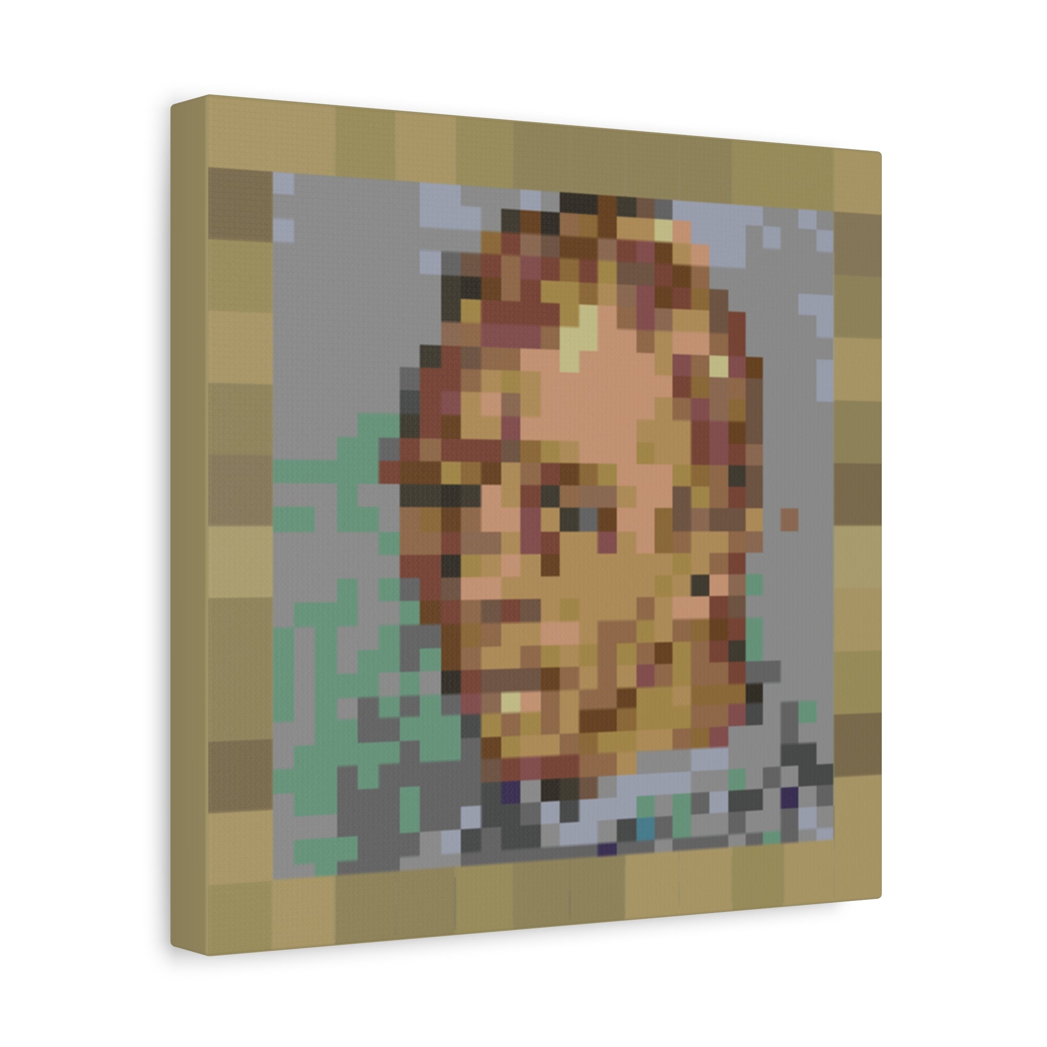 L'artiste Sans Barbe Pixel-Style Matte Canvas Print