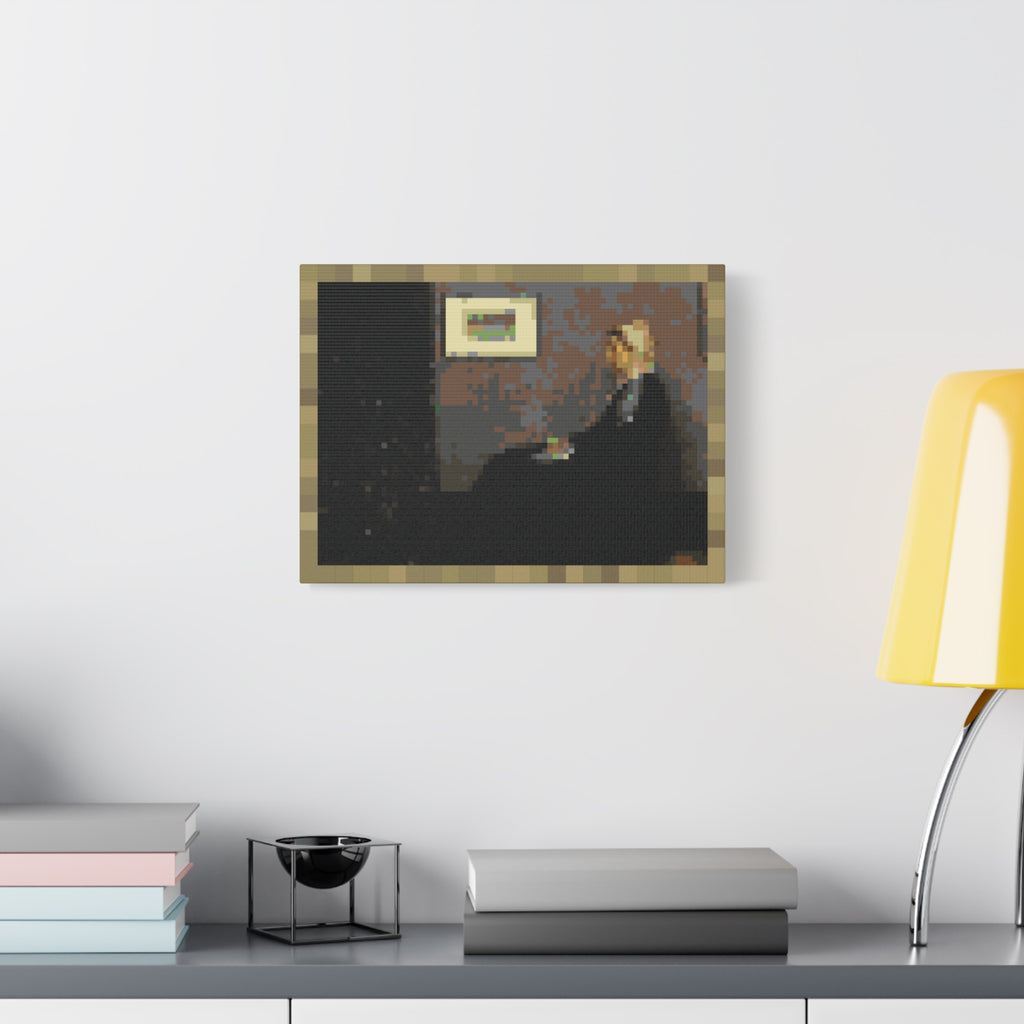 Whistler's Mother Pixel-Style Matte Canvas Print