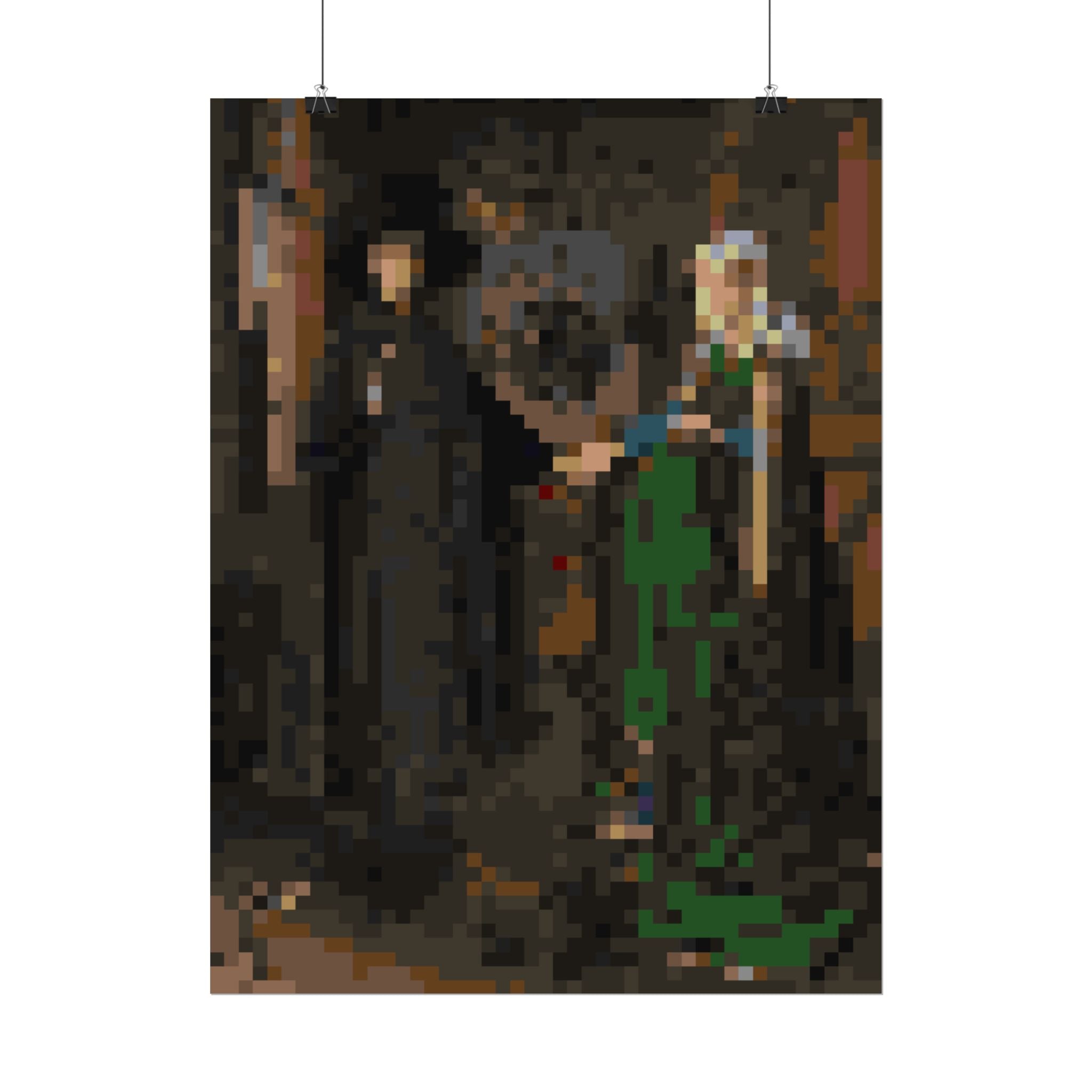 The Arnolfini Portrait Pixel-Style Rolled Art Print