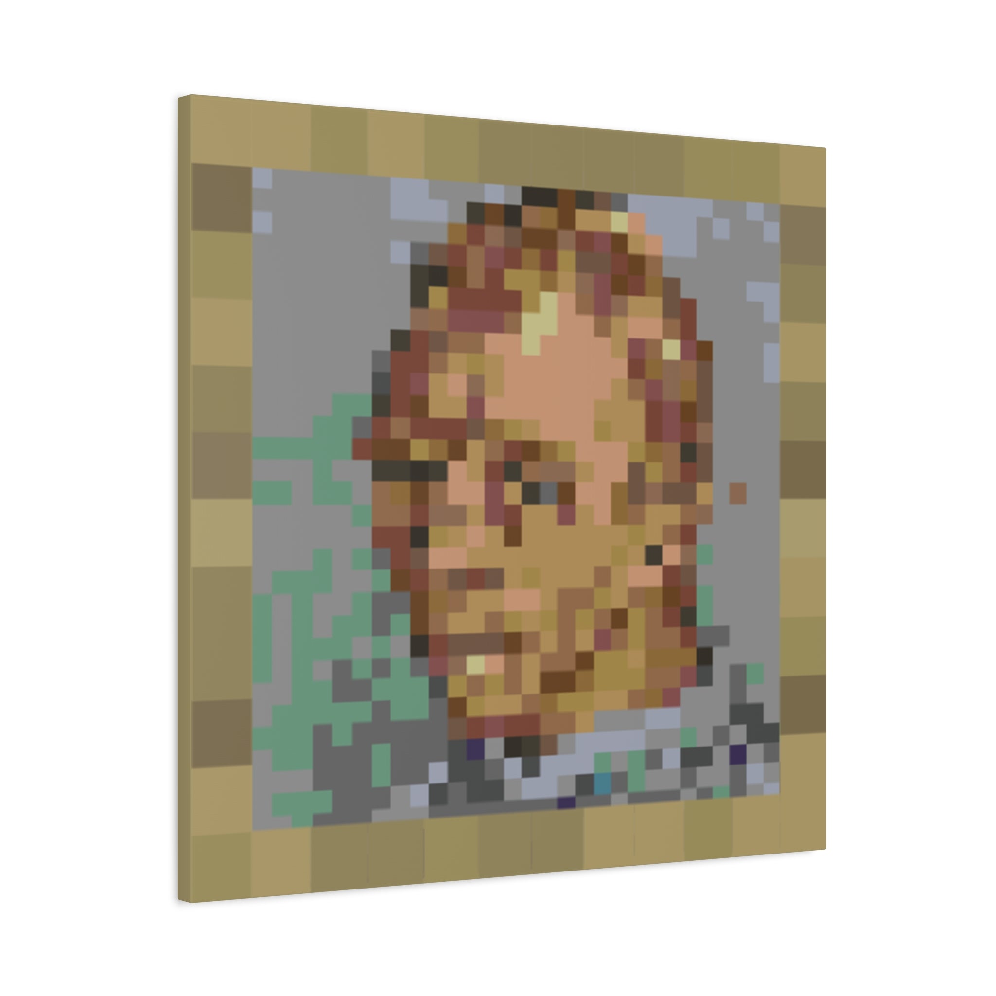 L'artiste Sans Barbe Pixel-Style Matte Canvas Print