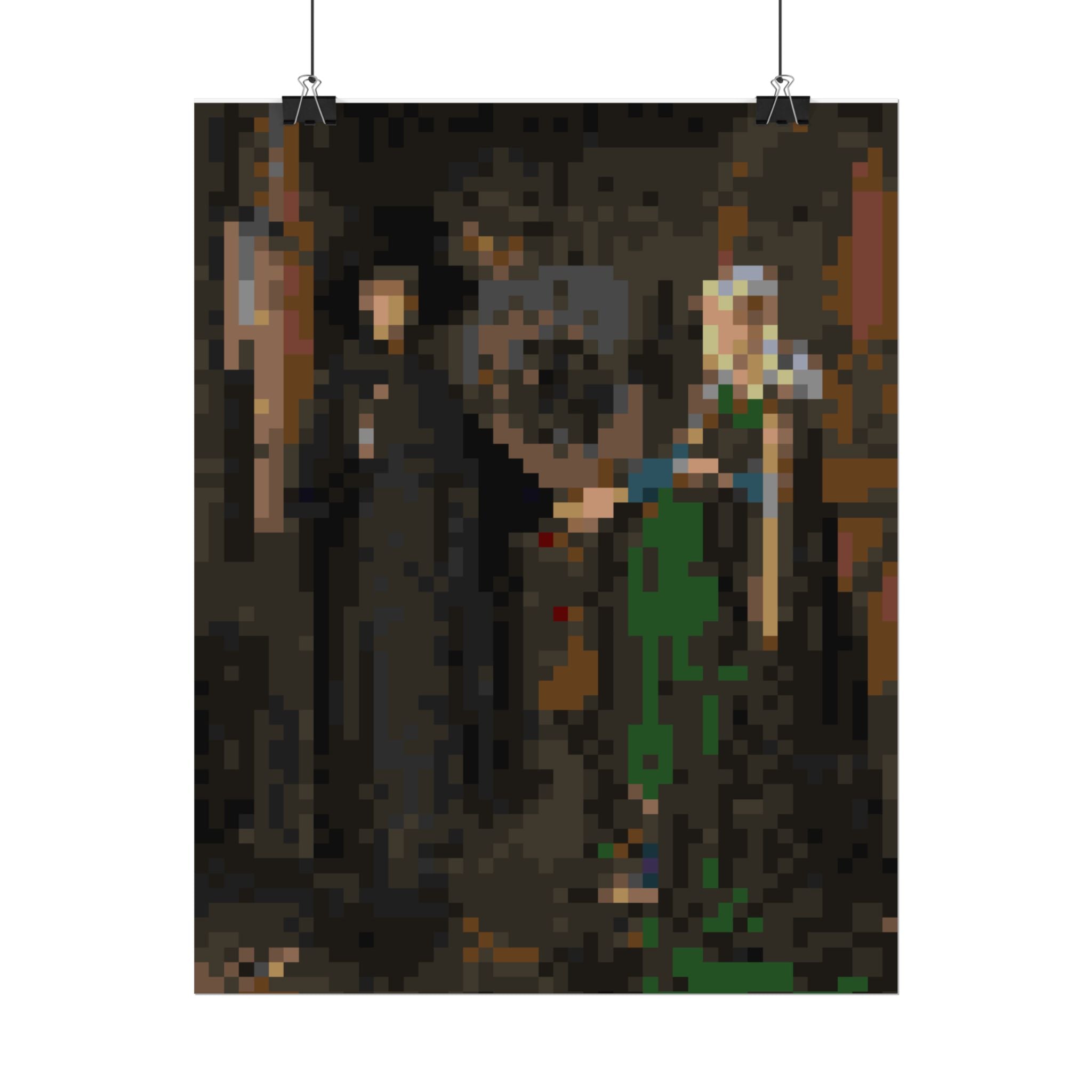 The Arnolfini Portrait Pixel-Style Rolled Art Print