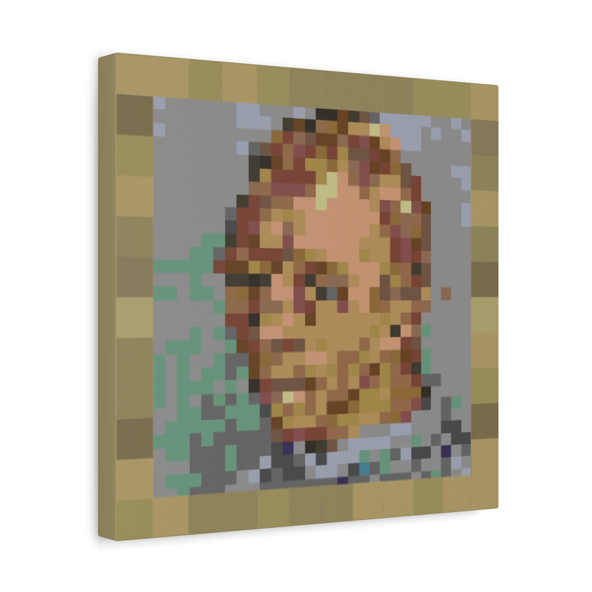 L'artiste Sans Barbe Pixel-Style Matte Canvas Print