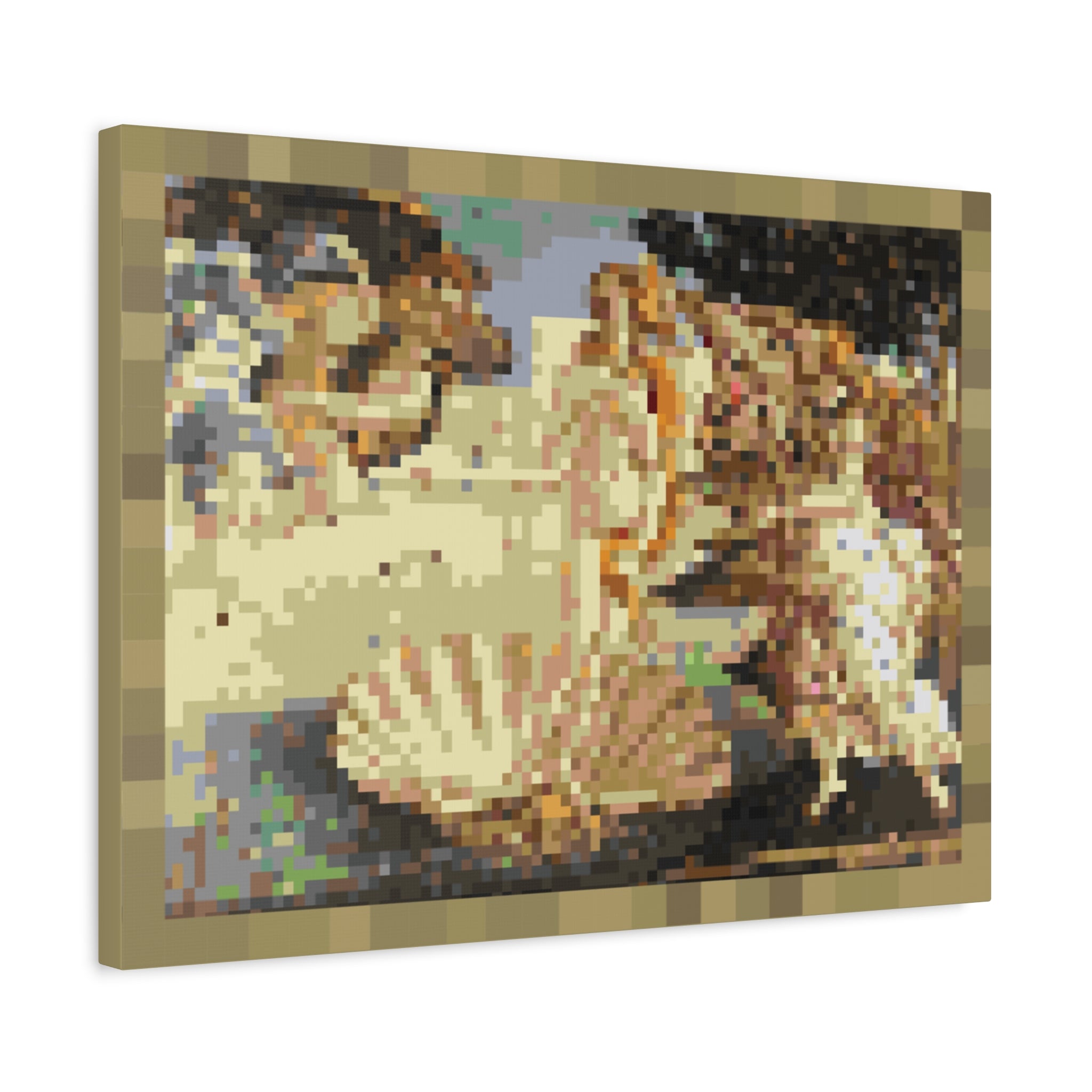 The Birth of Venus Pixel-Style Matte Canvas Print