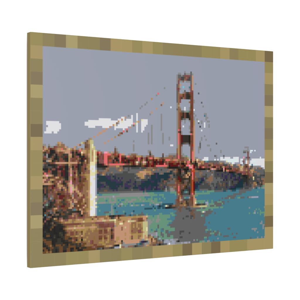 Golden Gate Bridge Pixel-Style Matte Canvas Print