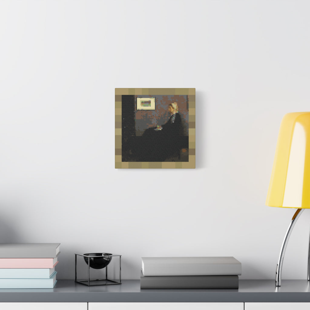 Whistler's Mother Pixel-Style Matte Canvas Print