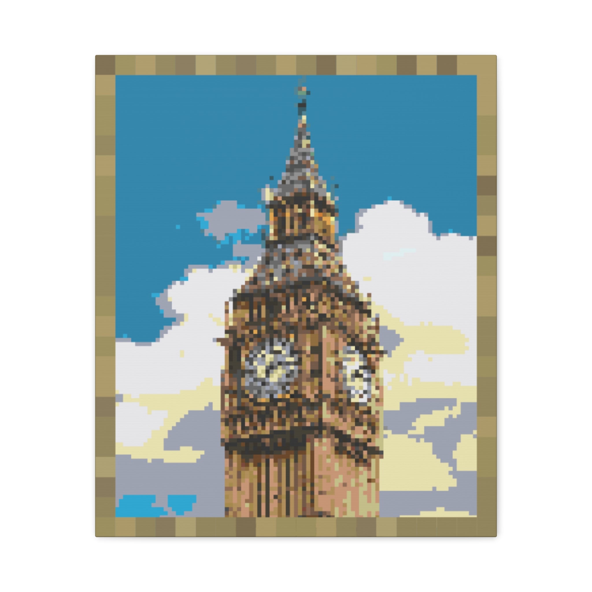 Big Ben Pixel-Style Matte Canvas Print