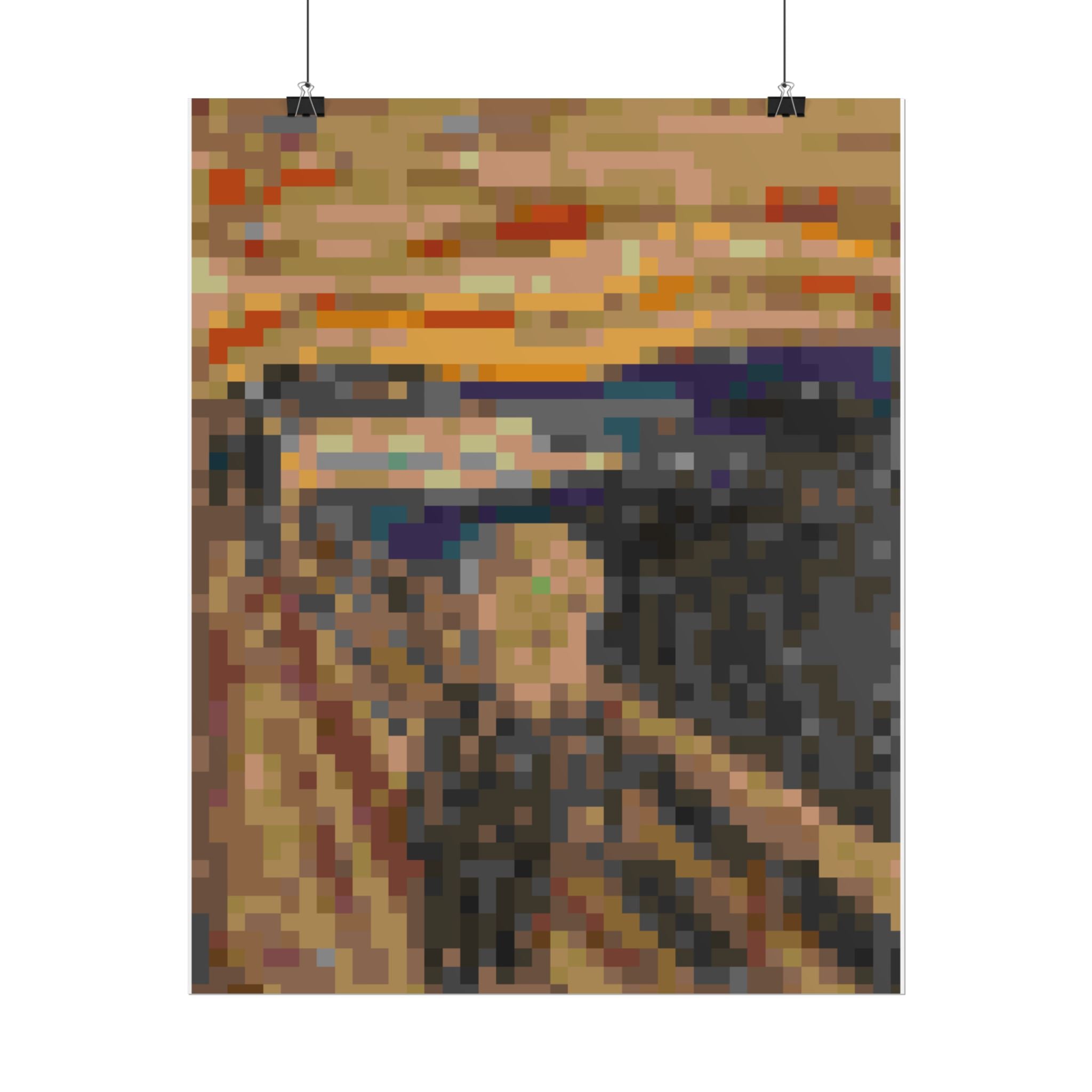 The Scream Pixel-Style Rolled Art Print