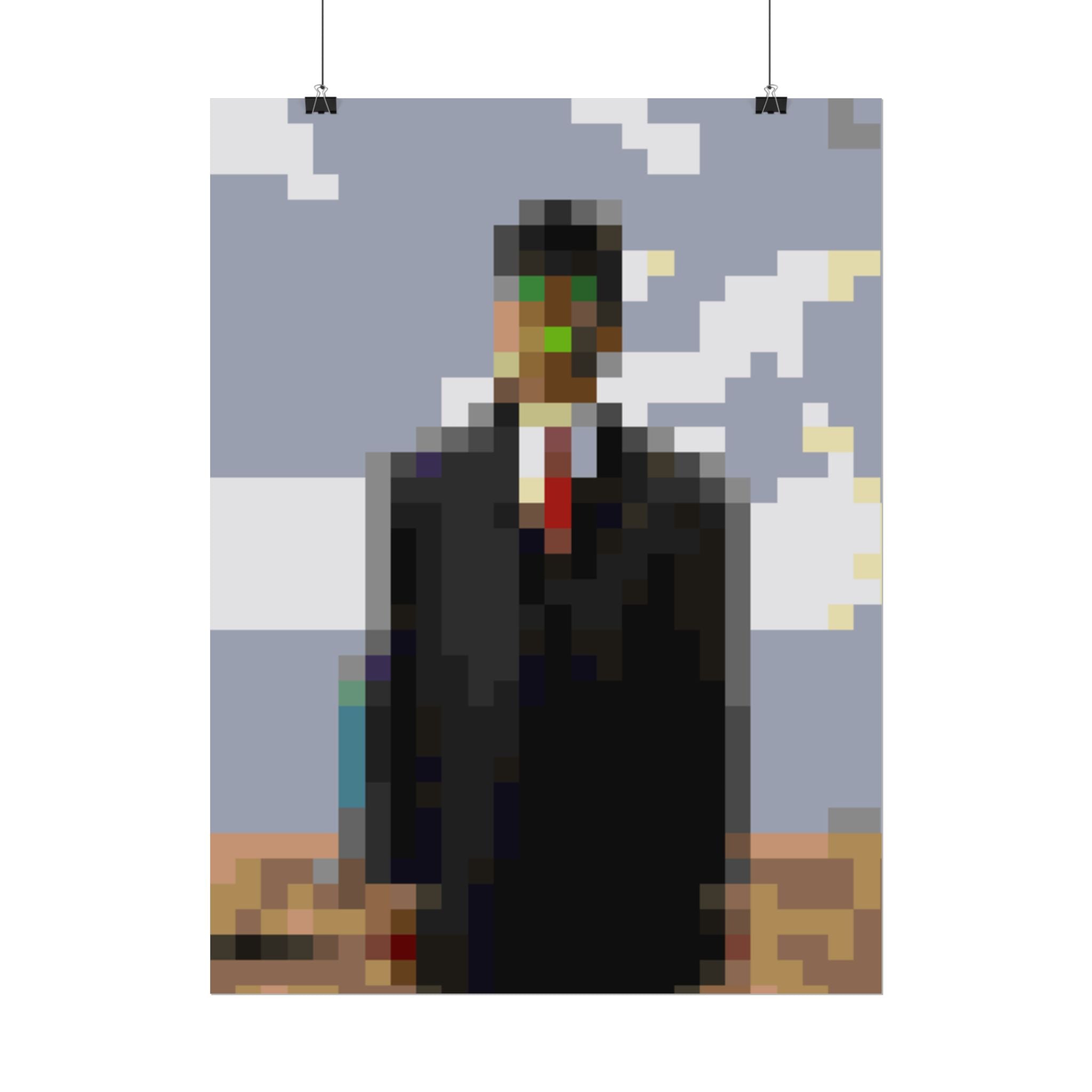 The Son of Man Pixel-Style Rolled Art Print