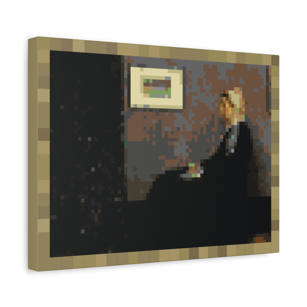 Whistler's Mother Pixel-Style Matte Canvas Print