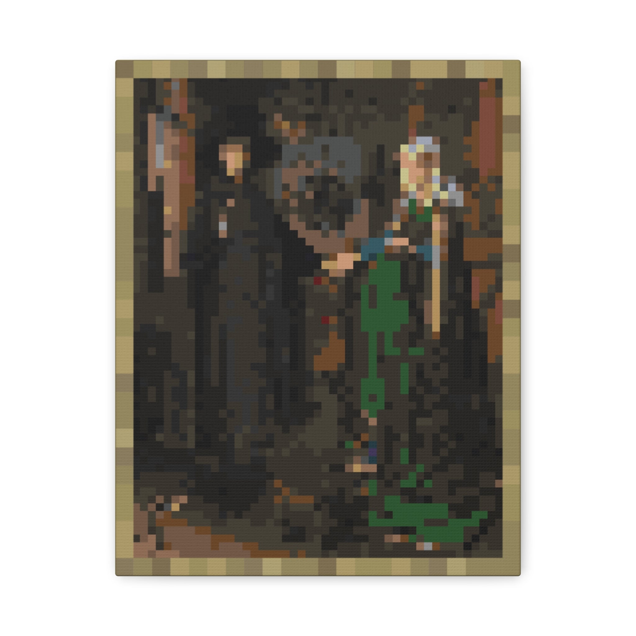 The Arnolfini Portrait Pixel-Style Matte Canvas Print