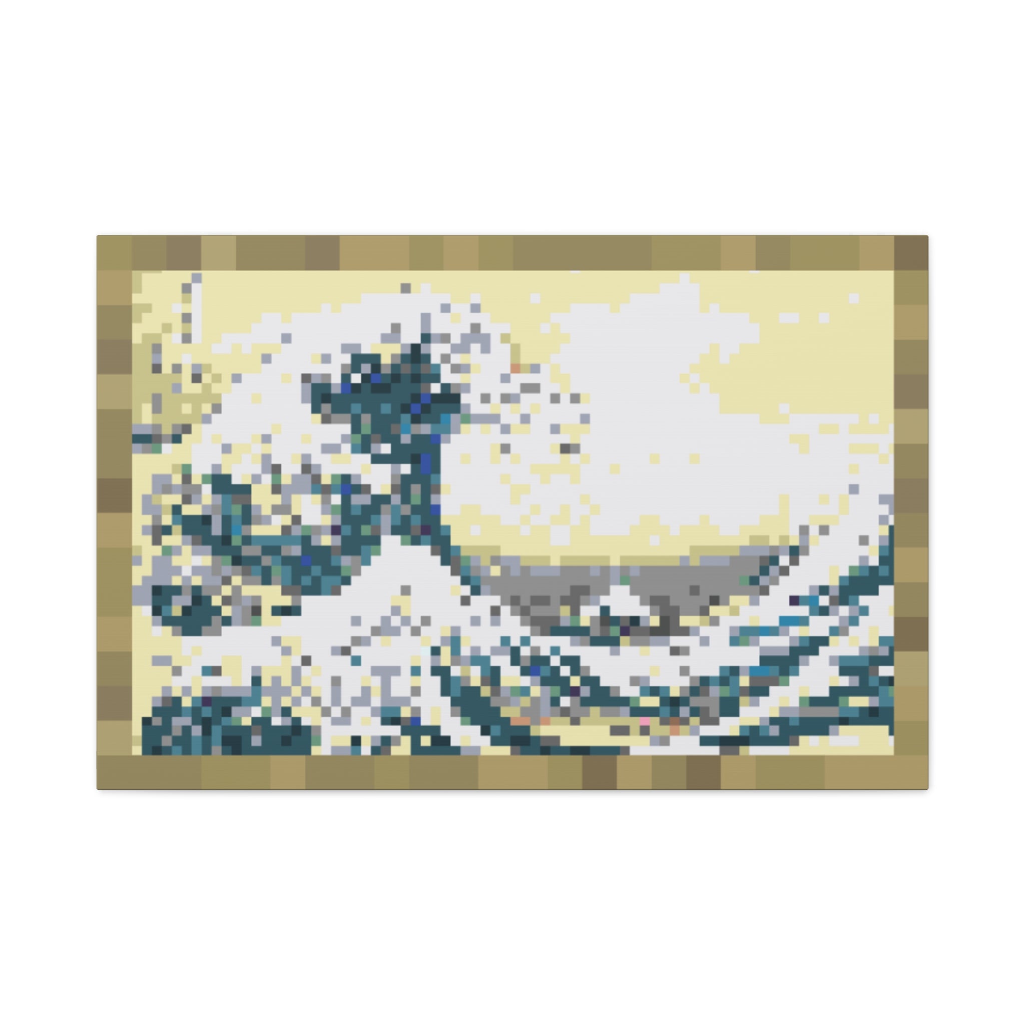 The Great Wave Pixel-Style Matte Canvas Print