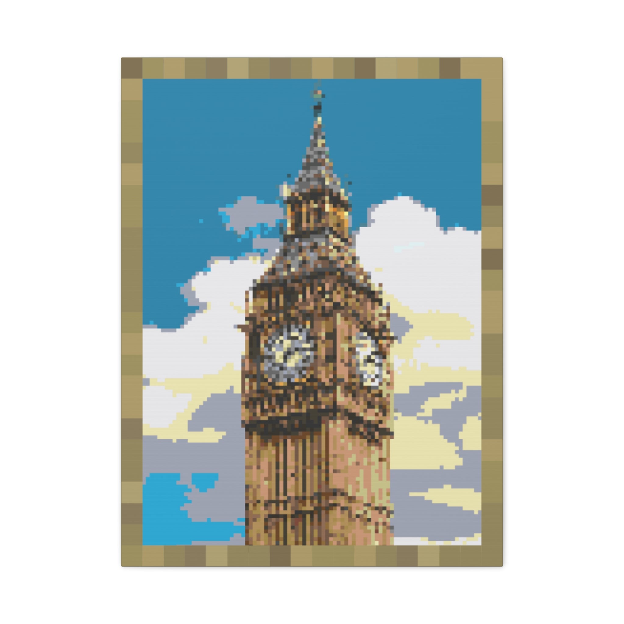 Big Ben Pixel-Style Matte Canvas Print