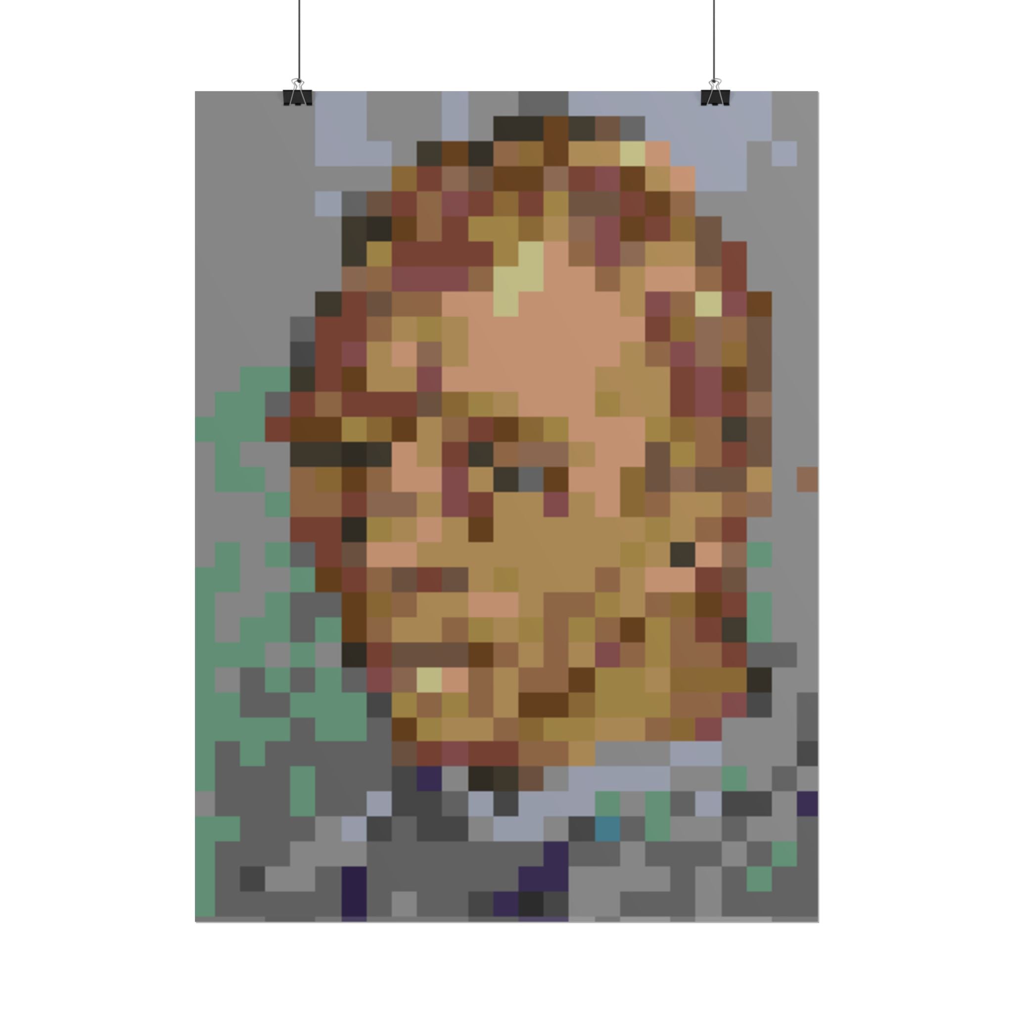 L'artiste Sans Barbe Pixel-Style Rolled Art Print