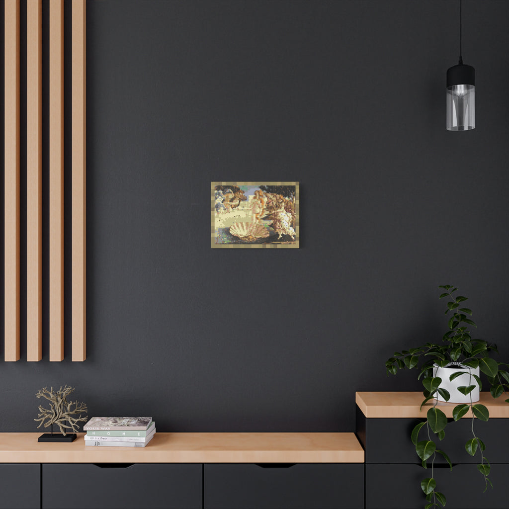 The Birth of Venus Pixel-Style Matte Canvas Print