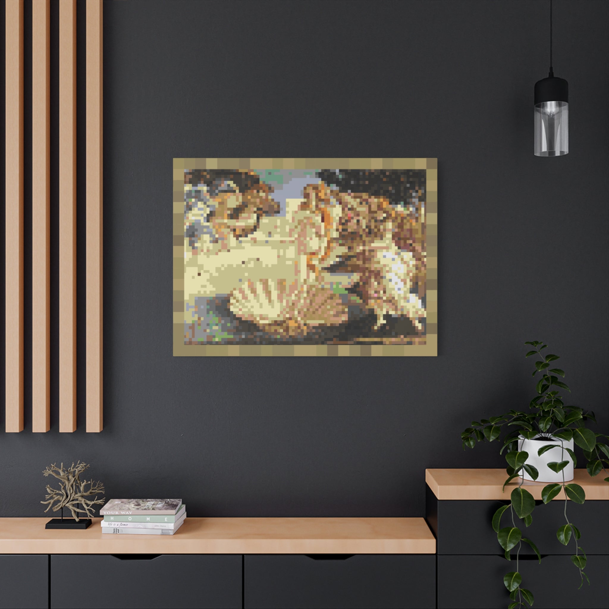The Birth of Venus Pixel-Style Matte Canvas Print