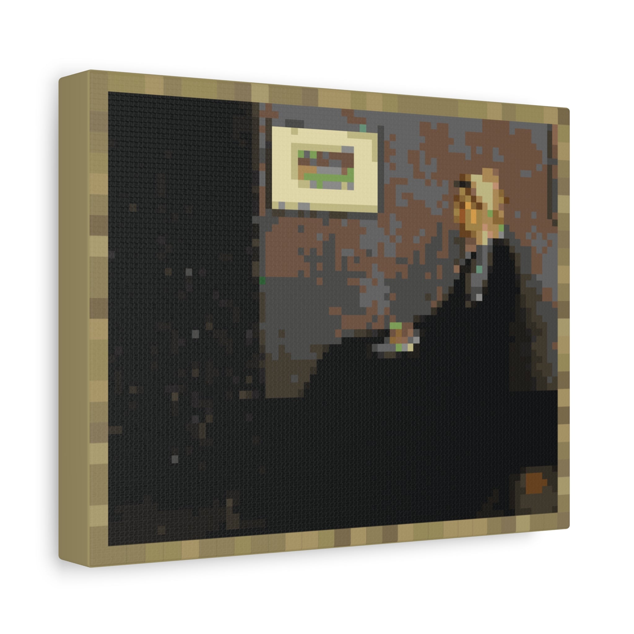 Whistler's Mother Pixel-Style Matte Canvas Print