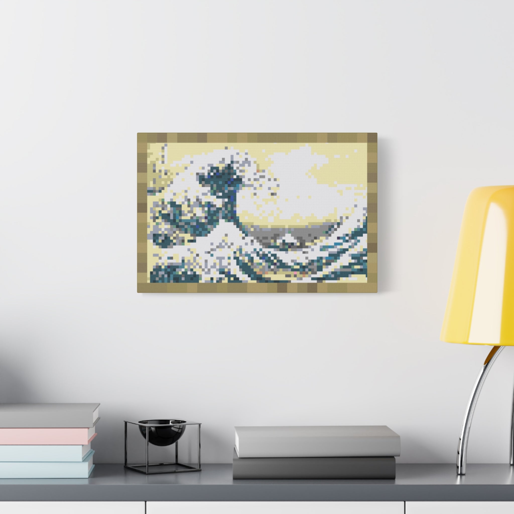 The Great Wave Pixel-Style Matte Canvas Print