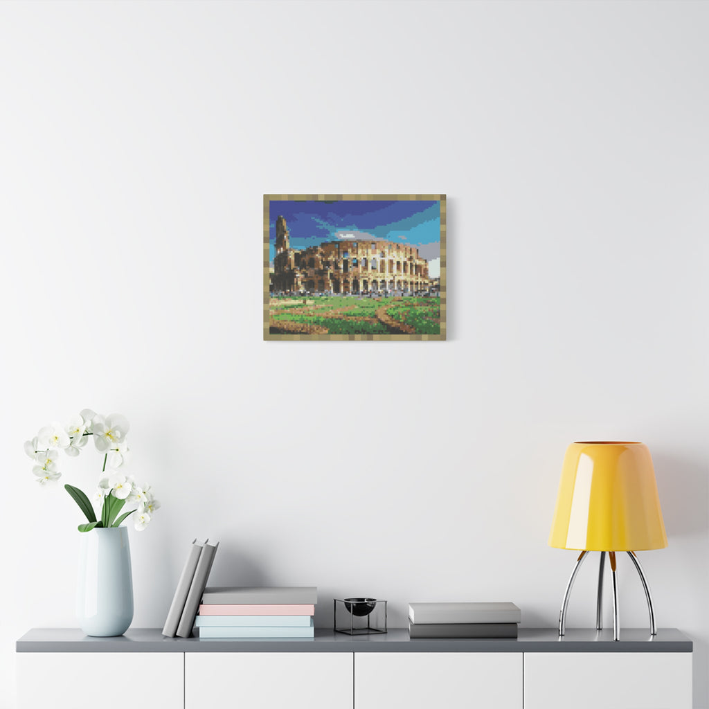 Colosseum Pixel-Style Matte Canvas Print